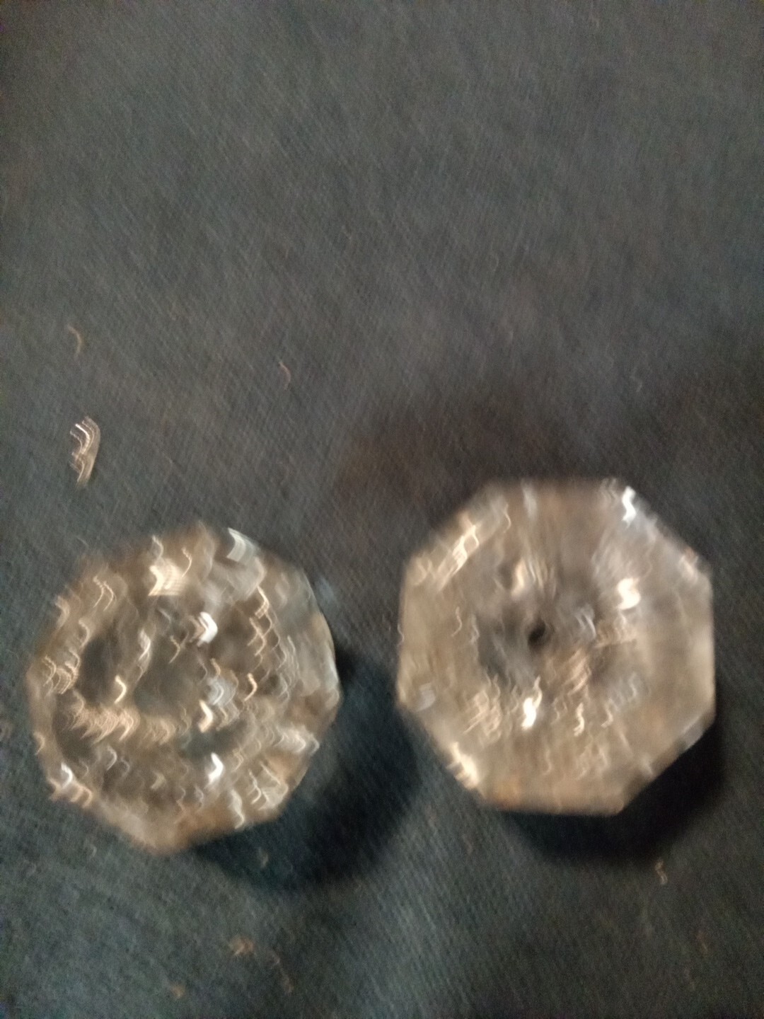 Vtg Antique Lot Of 2 Clear GLASS DRAWER PULLS KNOBS 2 In