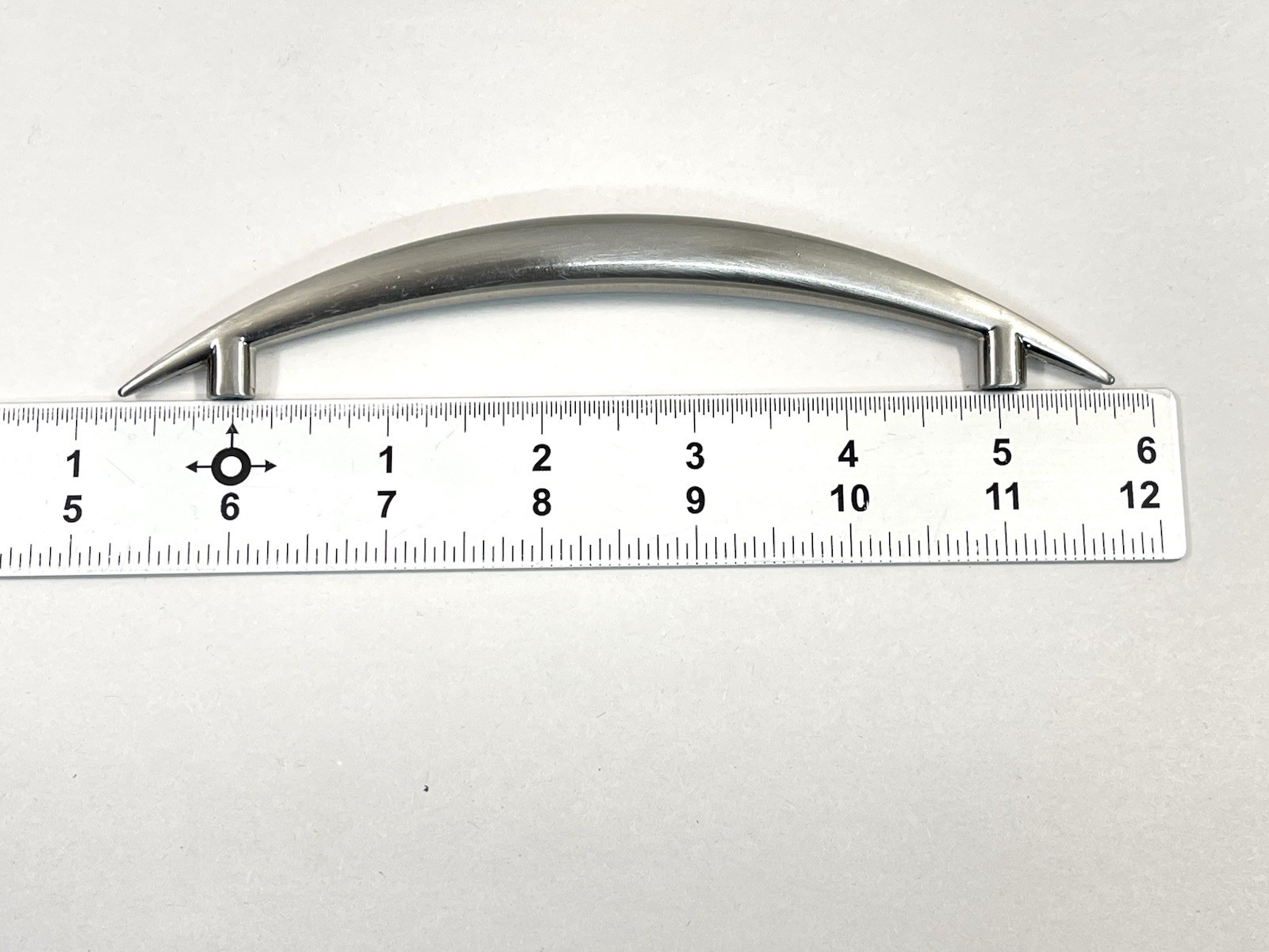6 KBC Vintage Polished Nickel Drawer Pull Fixed Handle MCM 5″ OCB lot#1866