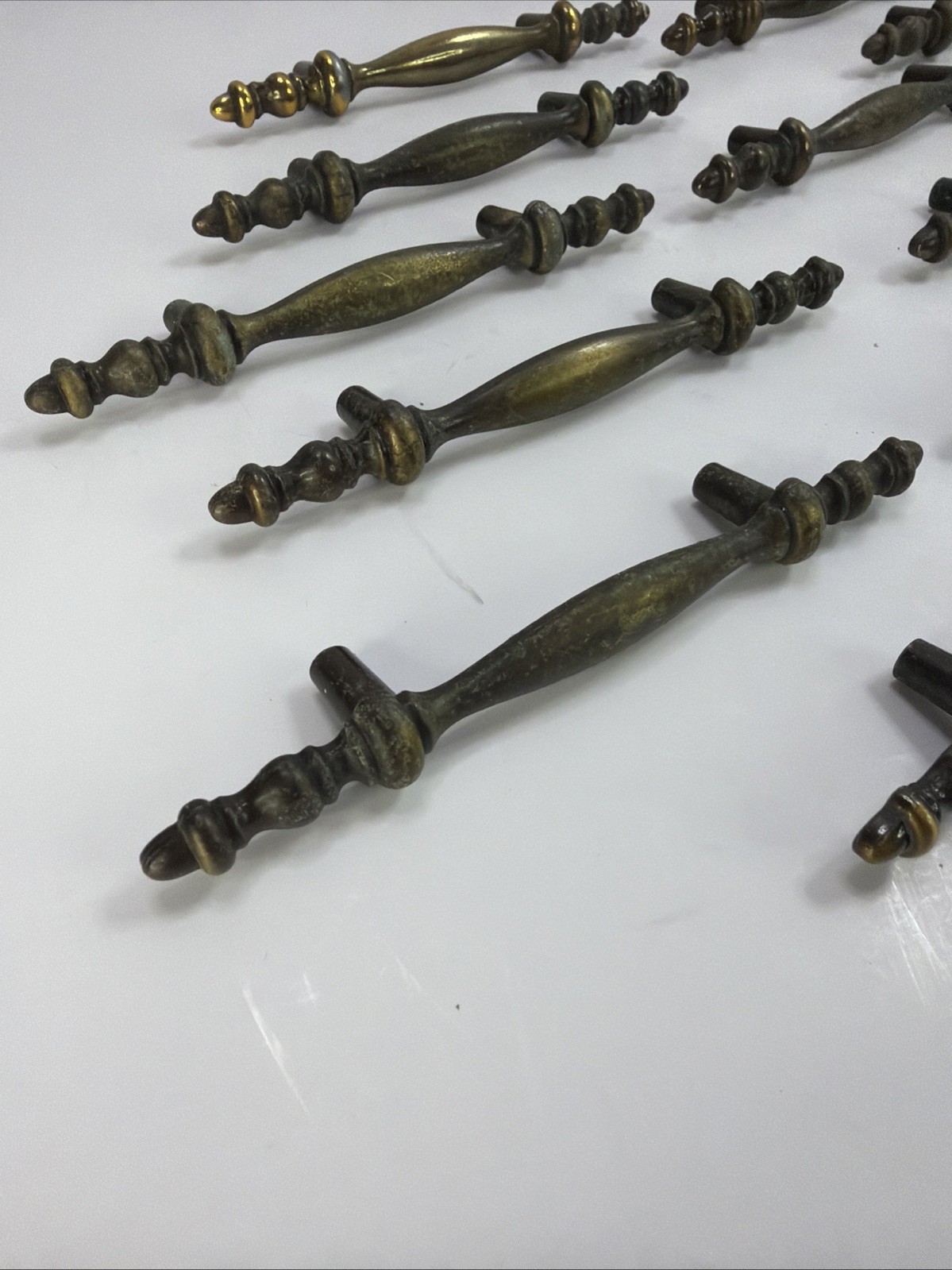 VTG Brass Drop Bail Drawer Pulls Handles Lot 15 3” Center Hardware MCM 150-1⁠