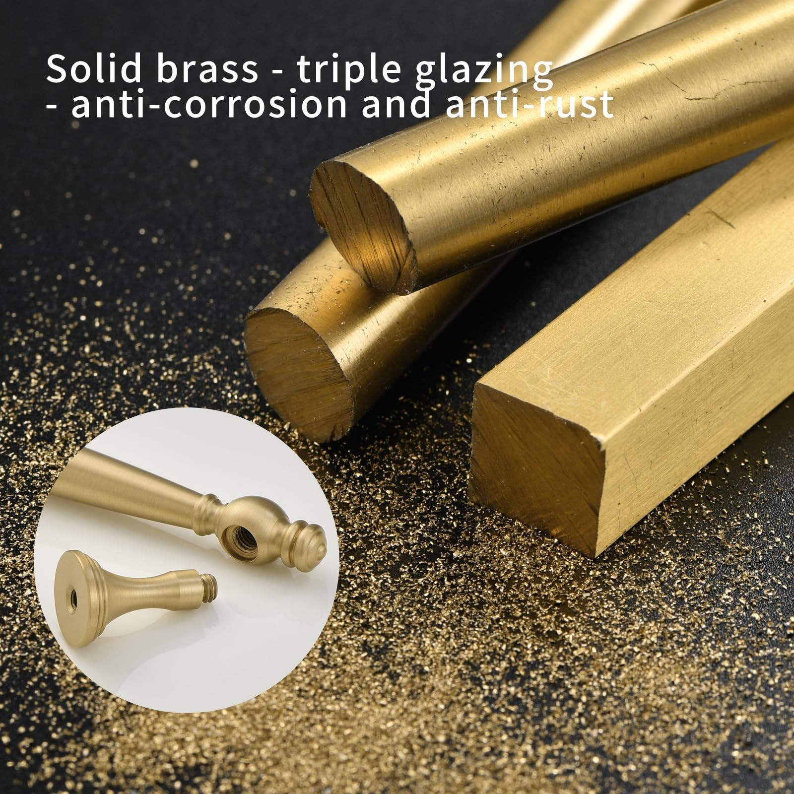2 Pack Brushed Gold Cabinet Pulls, 5 Inch(128mm) Solid Brass Kitchen Cupboard…
