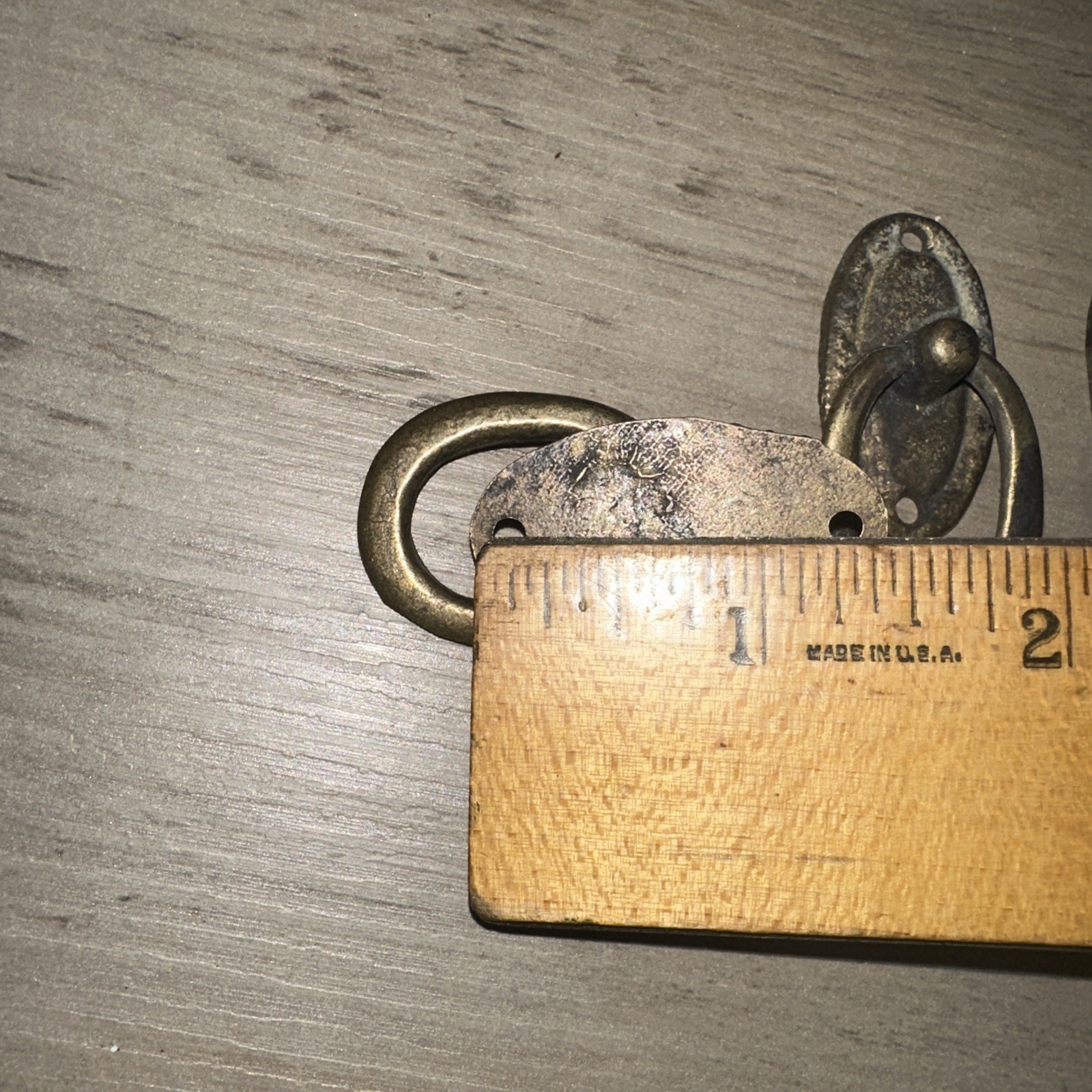 3 ANTIQUE VINTAGE Ring Drawer Pull Handle Cabinet Knob Drawer Pulls Small Brass