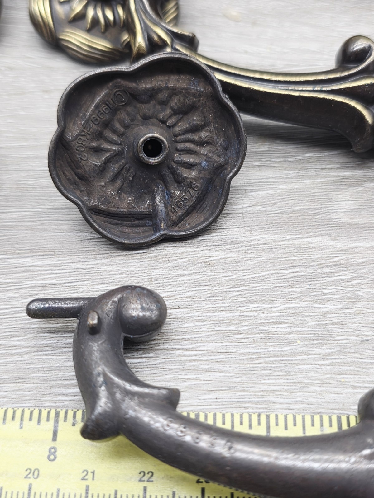 8 Sets Vintage Keeler Brass Co. Solid Brass Drawer Pull 7 Inches, 5 Inch Pull