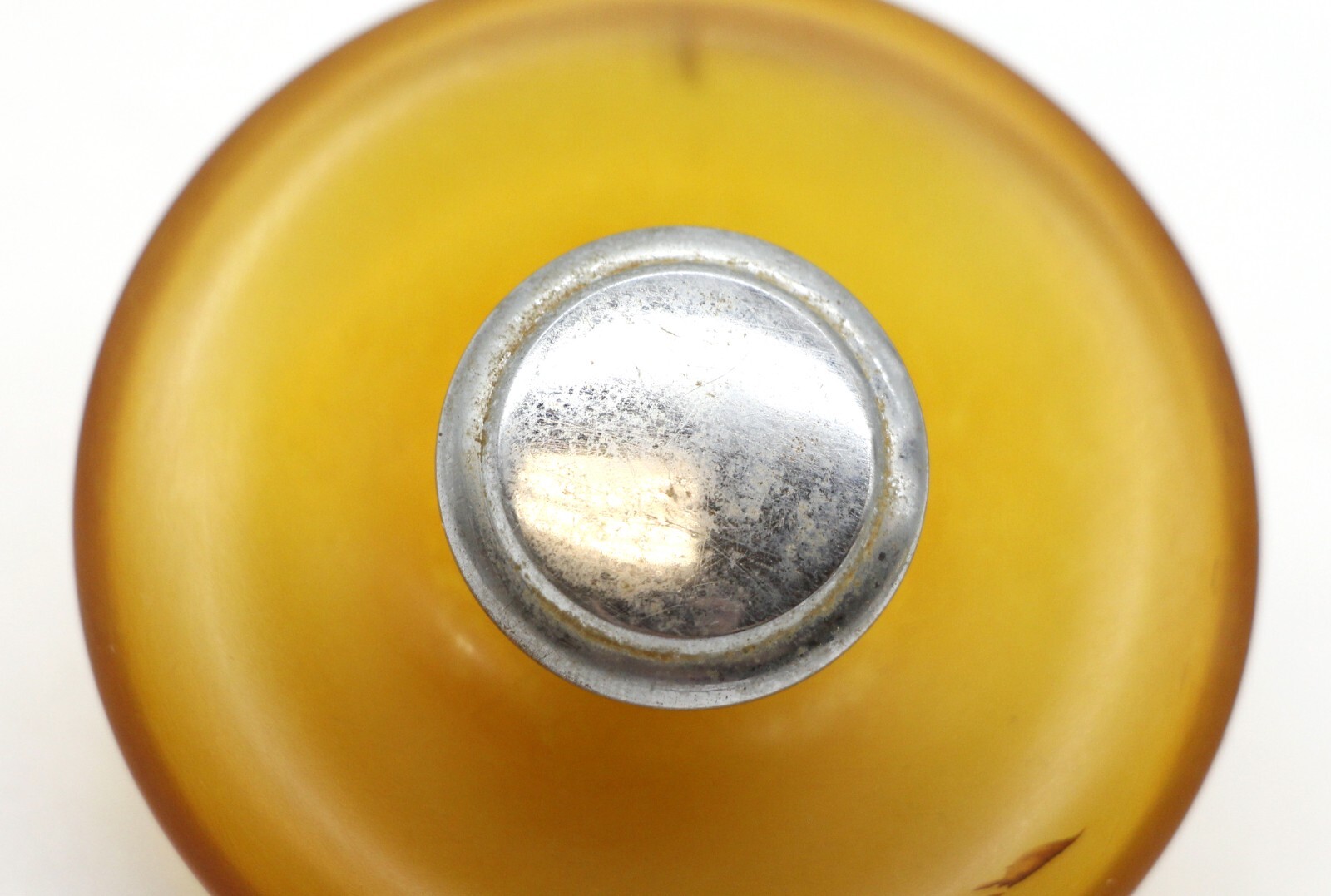 Vintage Mid Century Nickeled Brass Bakelite Cabinet Knob