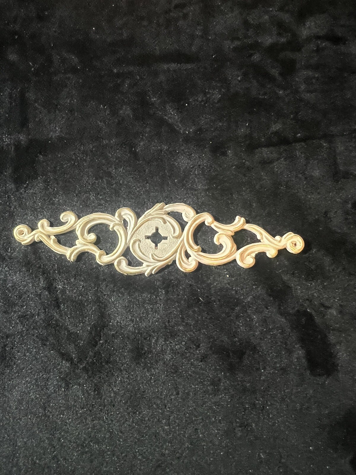 Vintage French Provincial Backplate Drawer Pull White Gold Allison Japan