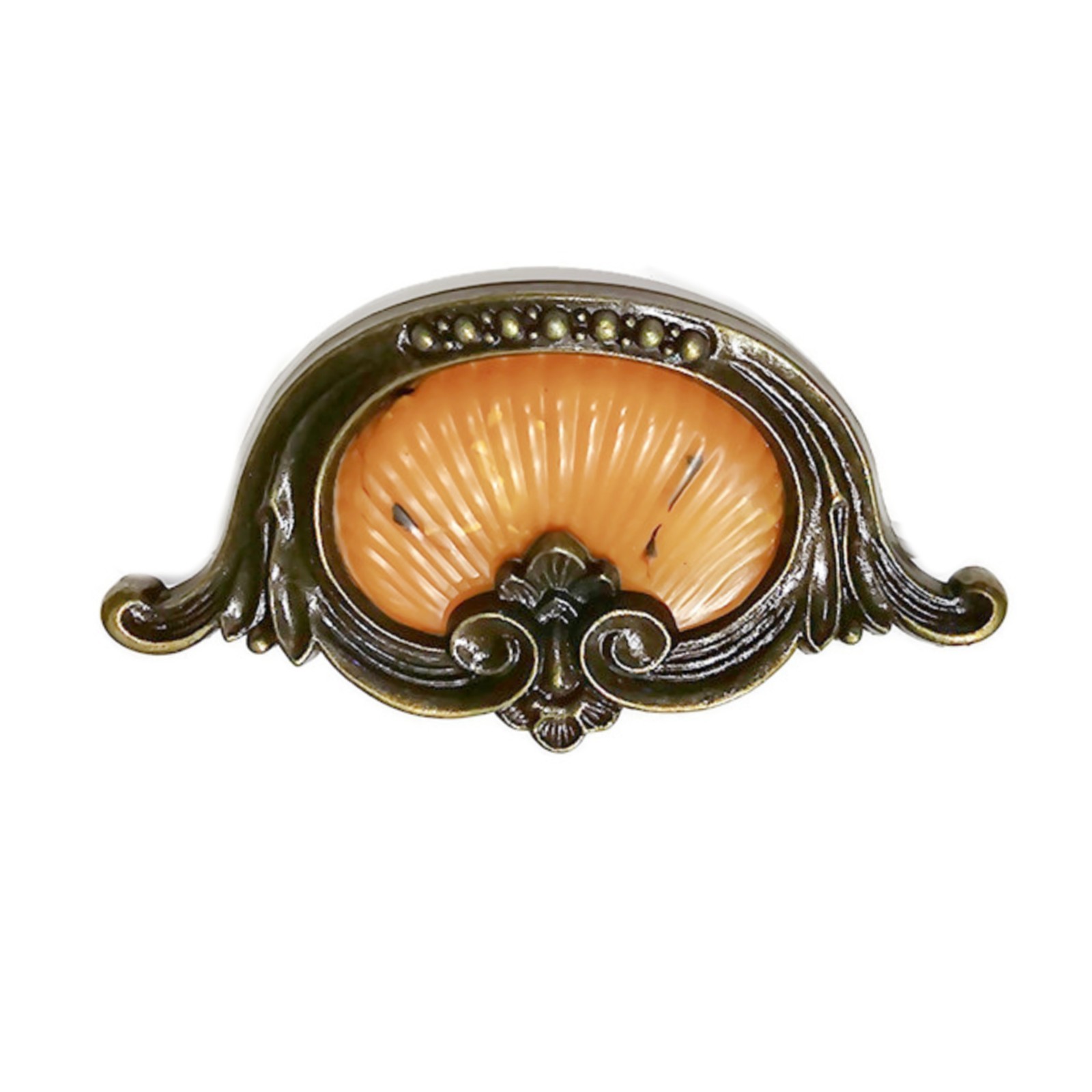 Waterfall Style Drawer Pull tortoise shell bakelite antique brass amber
