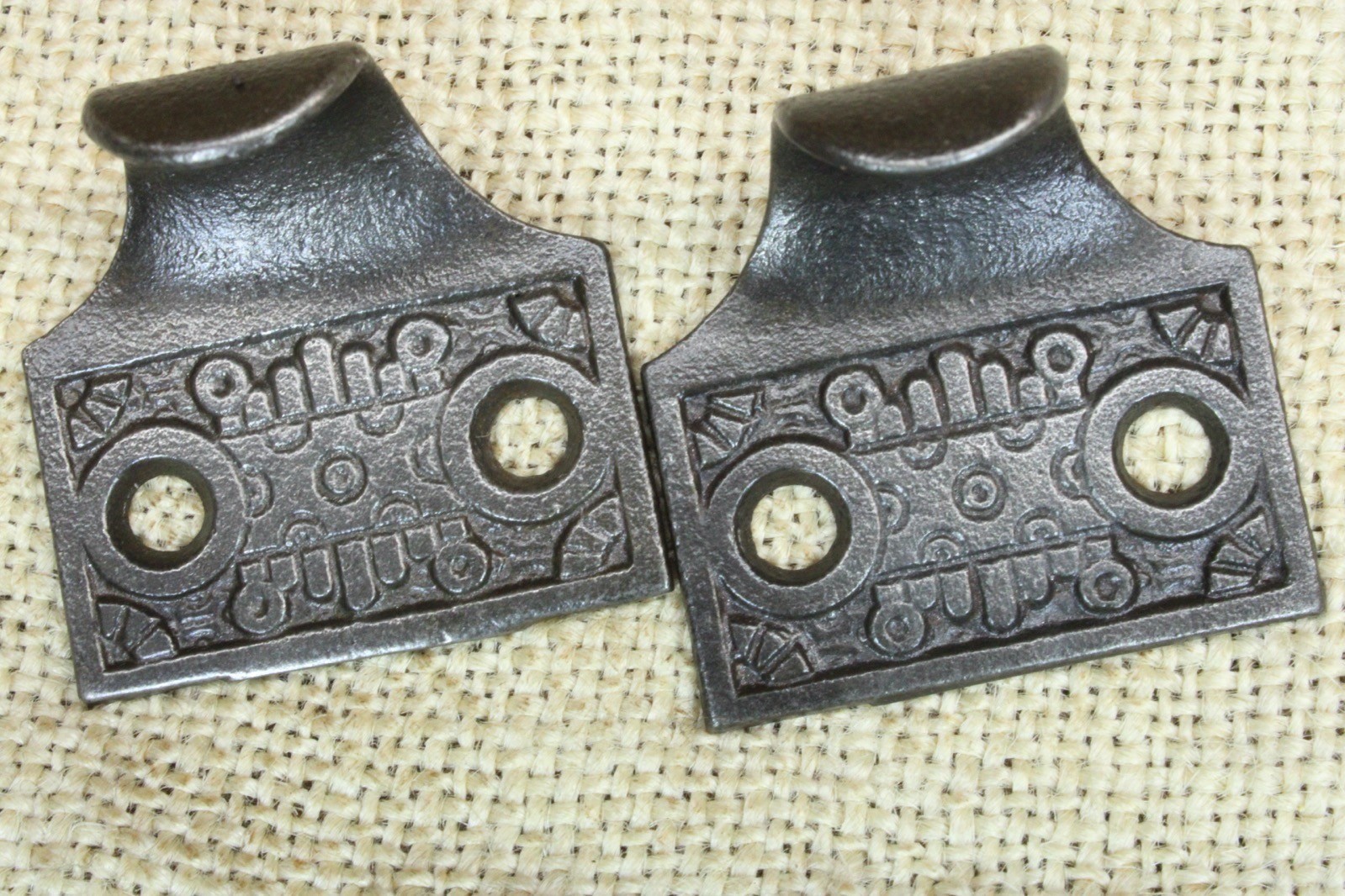 2 Old Window Sash Lifts Pulls Restored Cast Iron Victorian Windsor Flat 1 1/2”