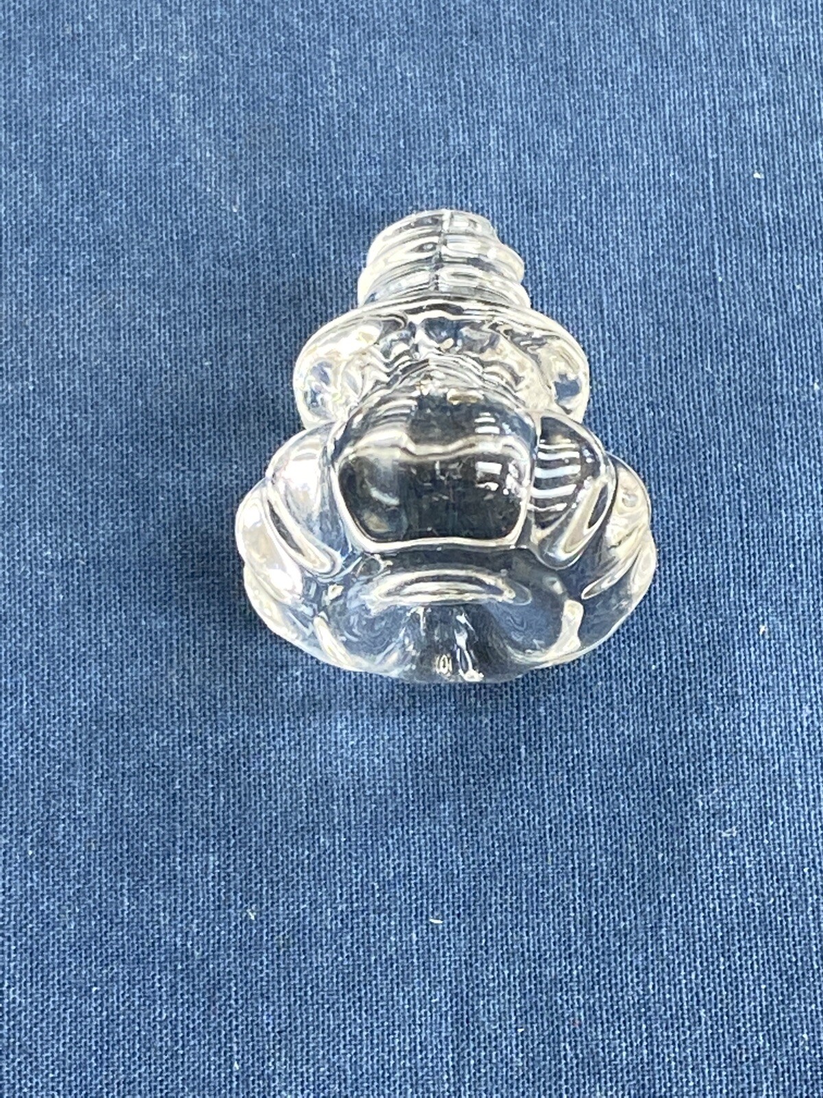 Antique Clear Glass Round Scalloped Drawer Pull Knob 1″ with Glass Screw