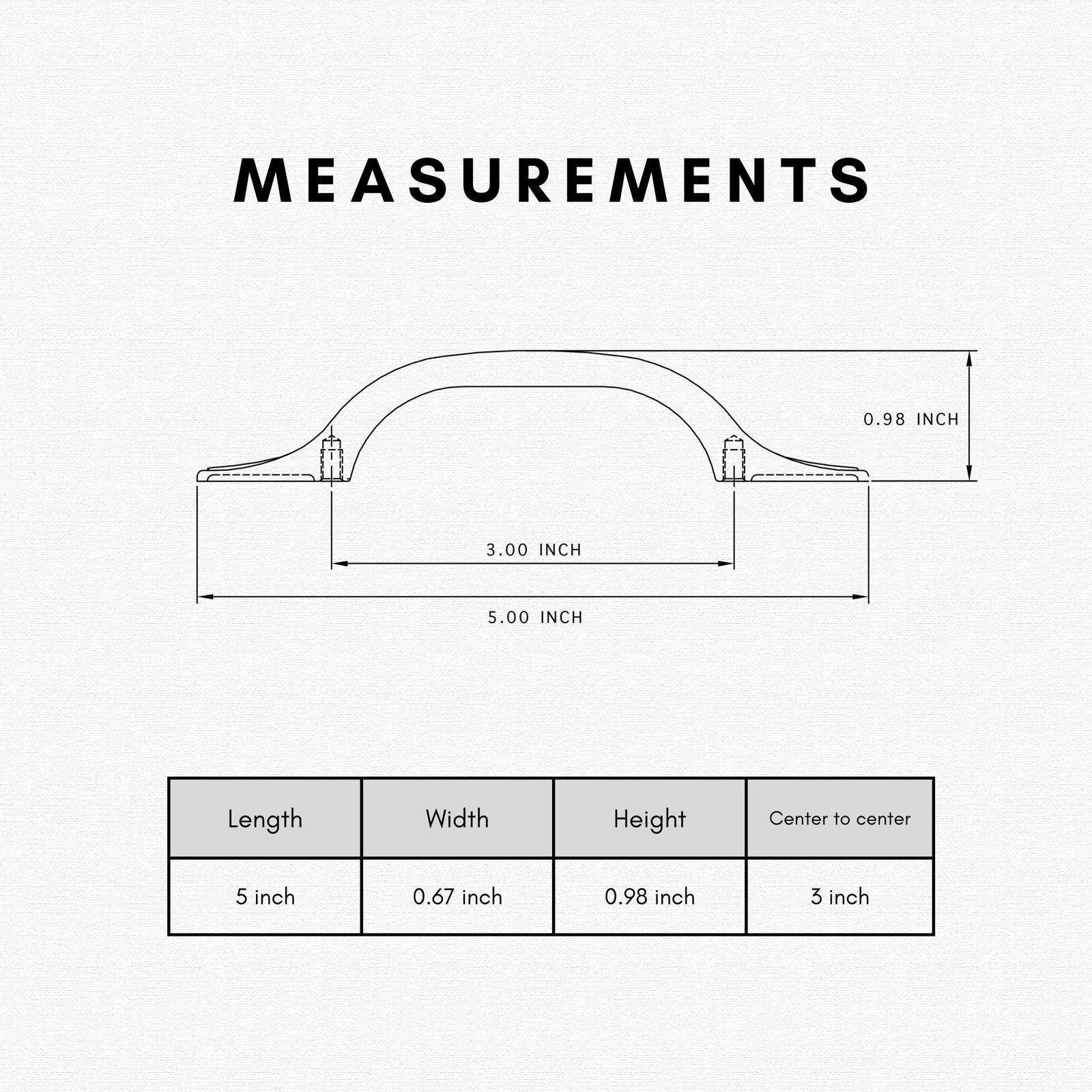 Hestia Hardware 10 Pack Arch Black Drawer Handles 3 In Hole Center For Cabinets