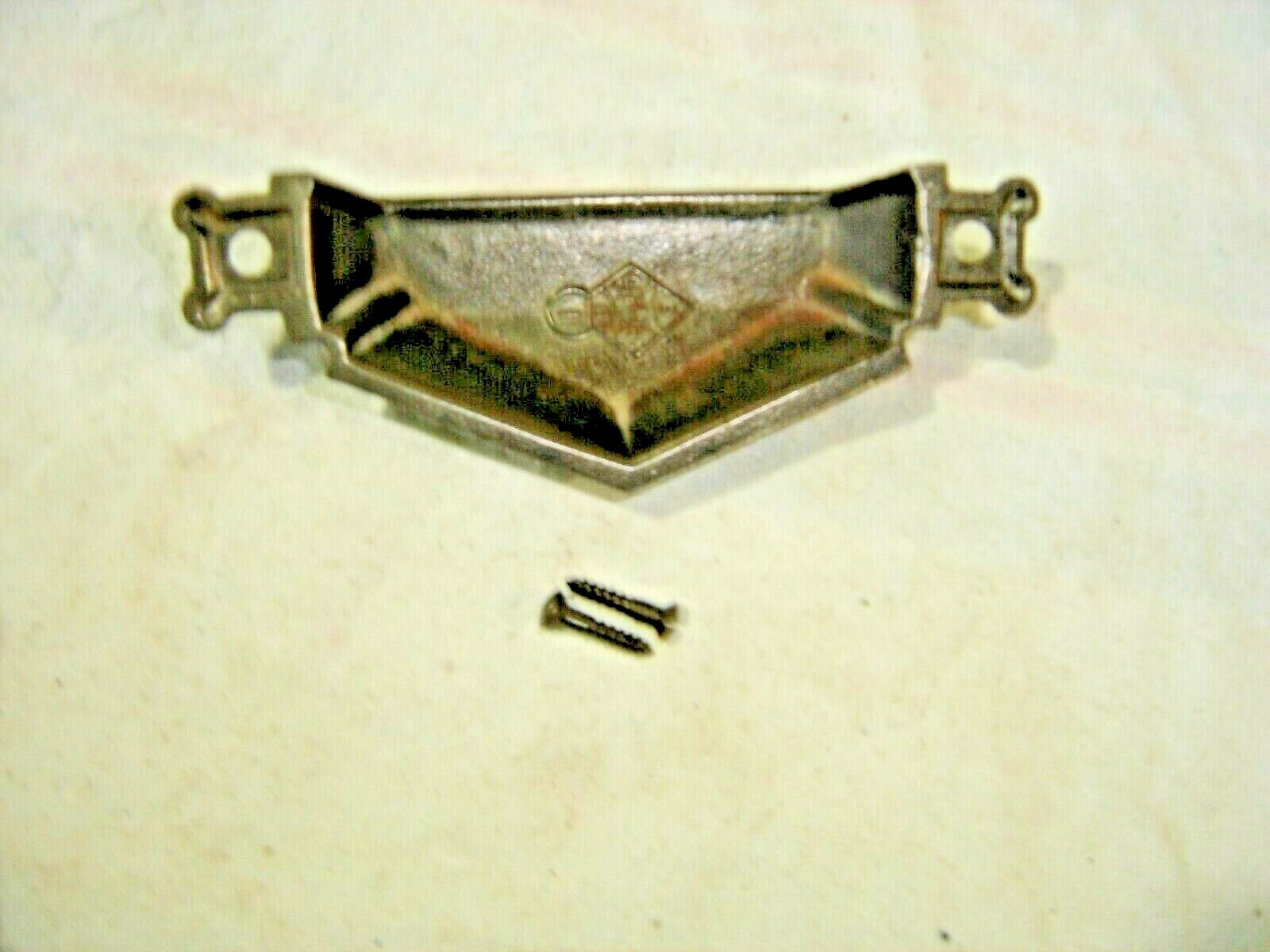 Antique Salvage ~ Cast Iron Bin Pull Geometric Design 4 1/2″ wide #1254