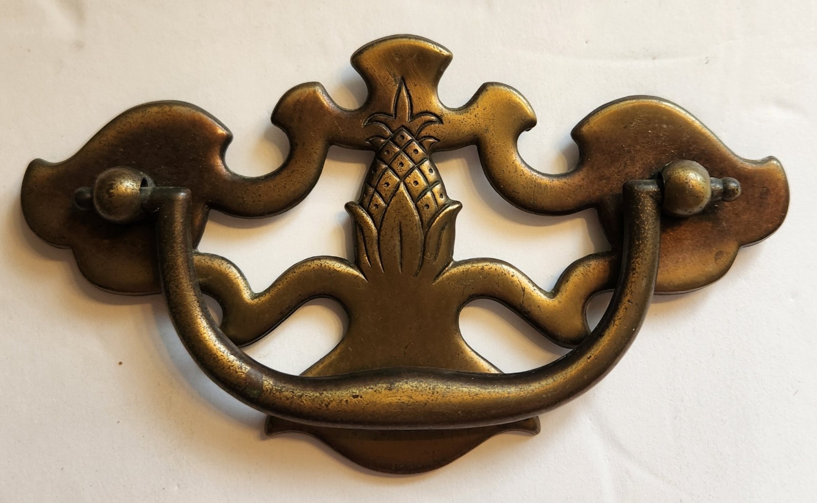 Vintage Chippendale Bat Wing Zinc/Brass Drop Bail Drawer Pull Handle 3.5″ Center