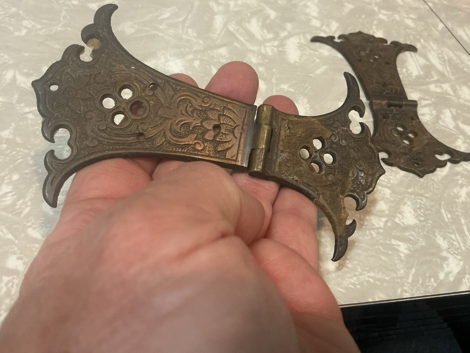 Original Antique 19th/20th Century Brass Period Hinges Spectacular! Priced pair