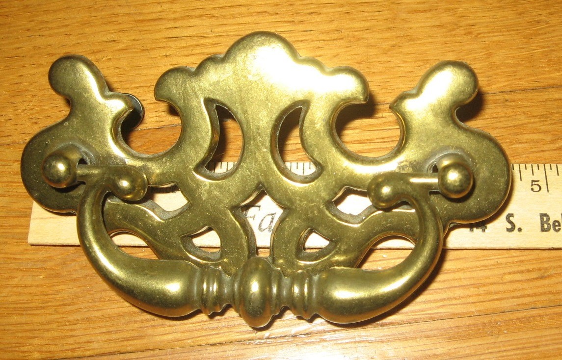 Lot of 10 Brass Drawer Pulls with Screws