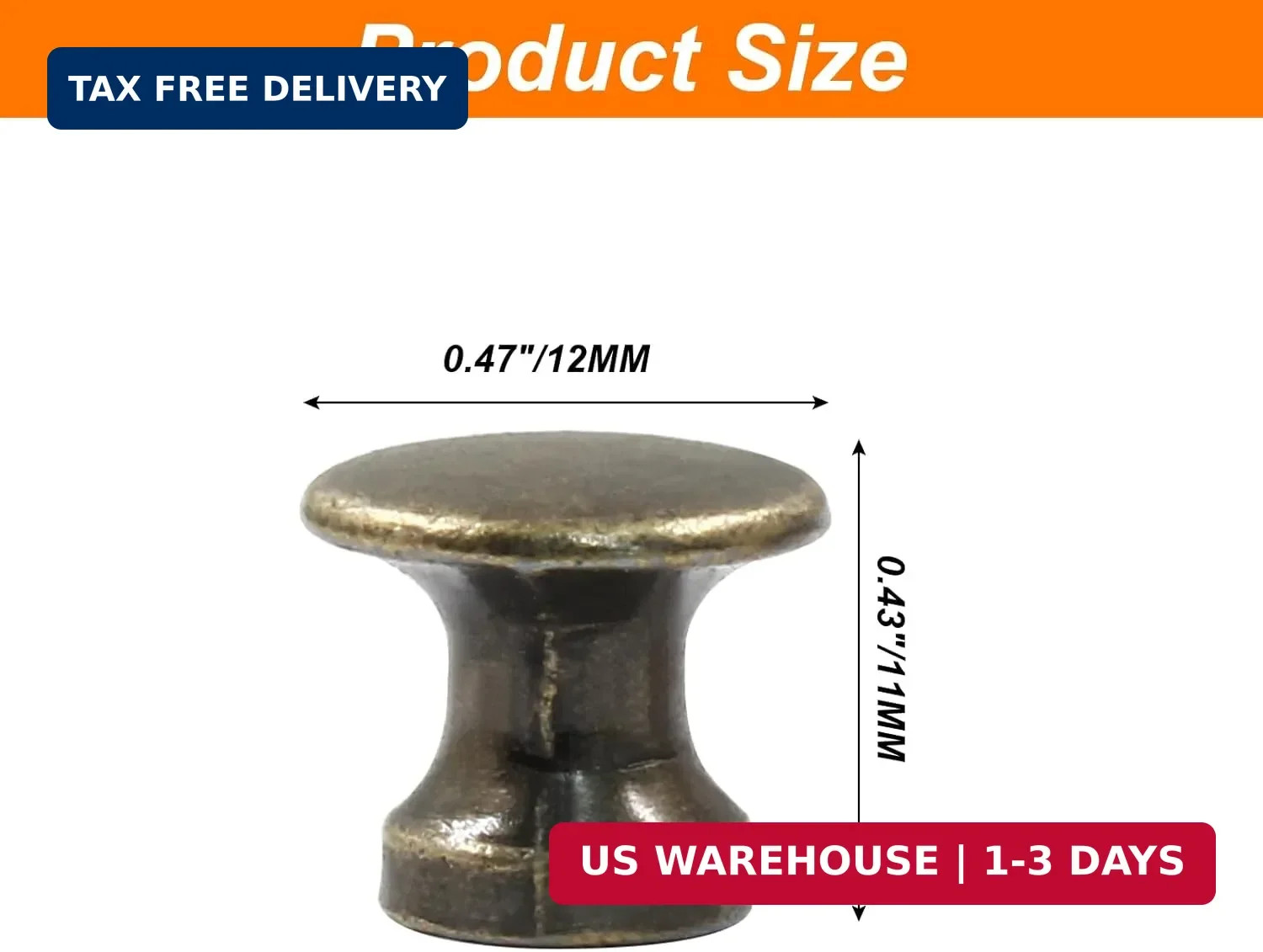 Hitefu 12PCS Antique Mini Cabinet Drawer Knobs, 11.5mm Metal Dresser Drawer Hand