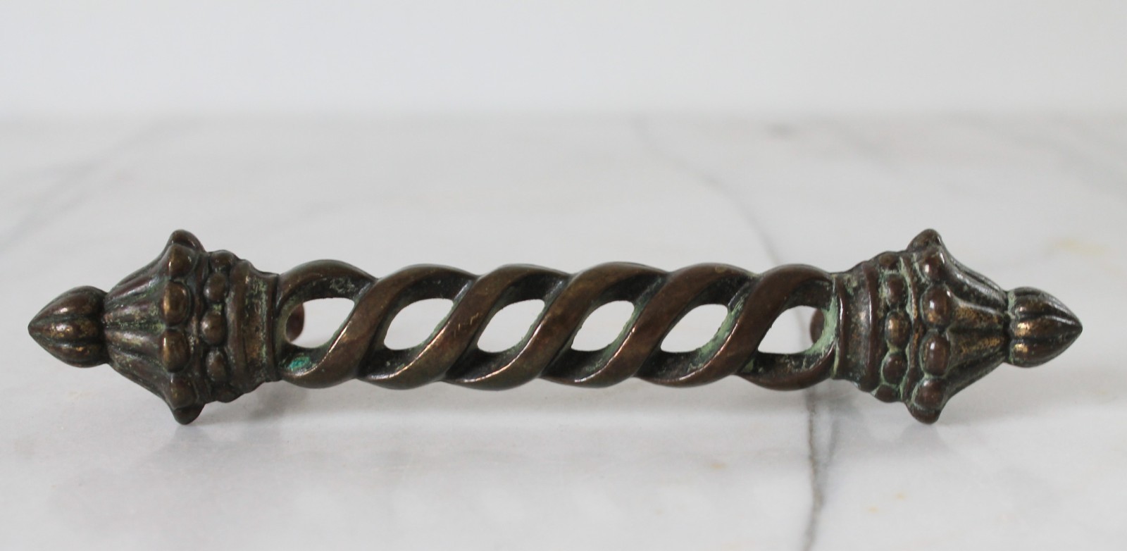 Vintage KBC Neo Classical Twist Brass Drawer Pulls – Set of Four 6″