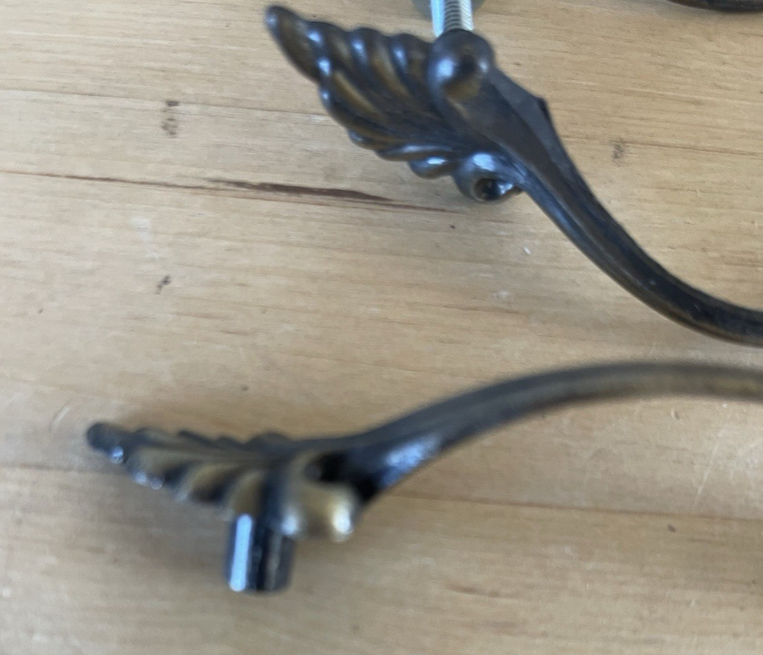 Set of 4 Brass French Provincial Leaf Design Arched Cabinet Drawer Pulls 3″