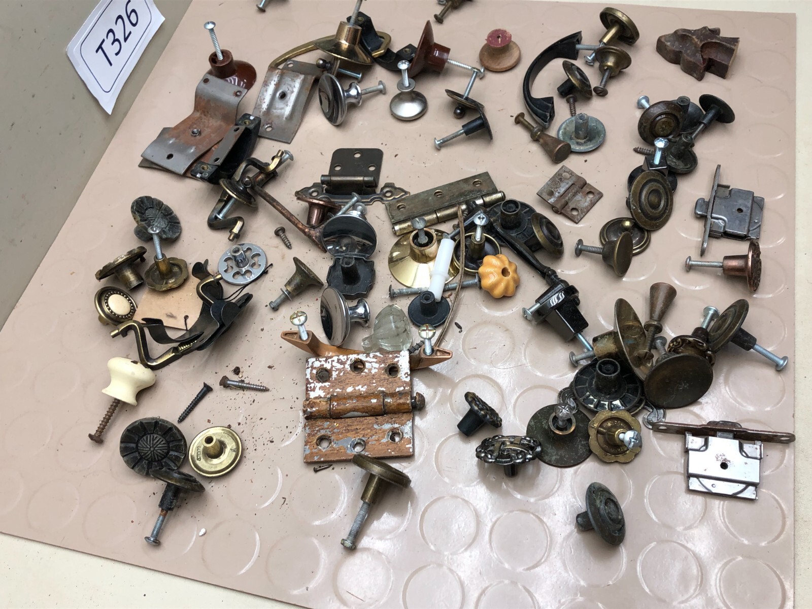 Lot Misc Cabinet Door Drawer Knobs Locks Hinges Vintage Hardware Restoration
