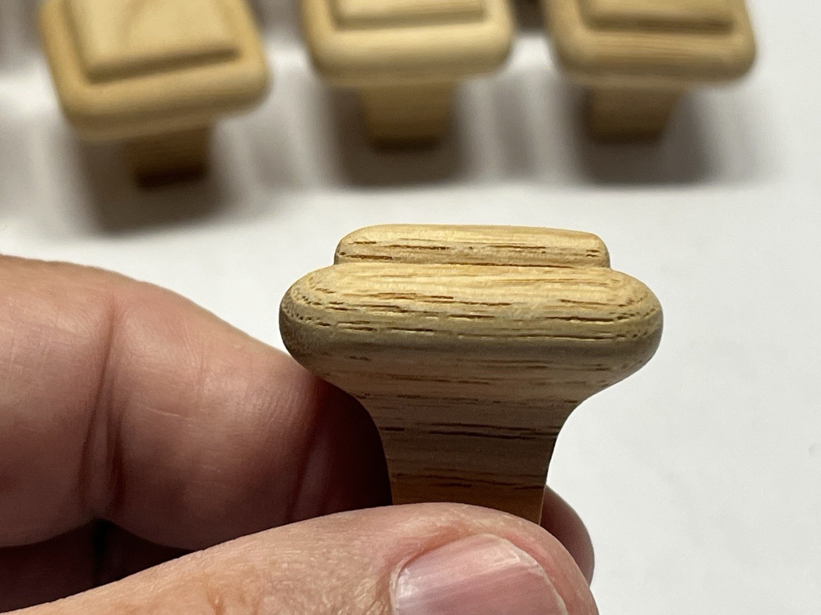 Vintage Lot (9) NOS Square Natural/Unfunished Fixed Wood Drawer/Cabinet Knobs