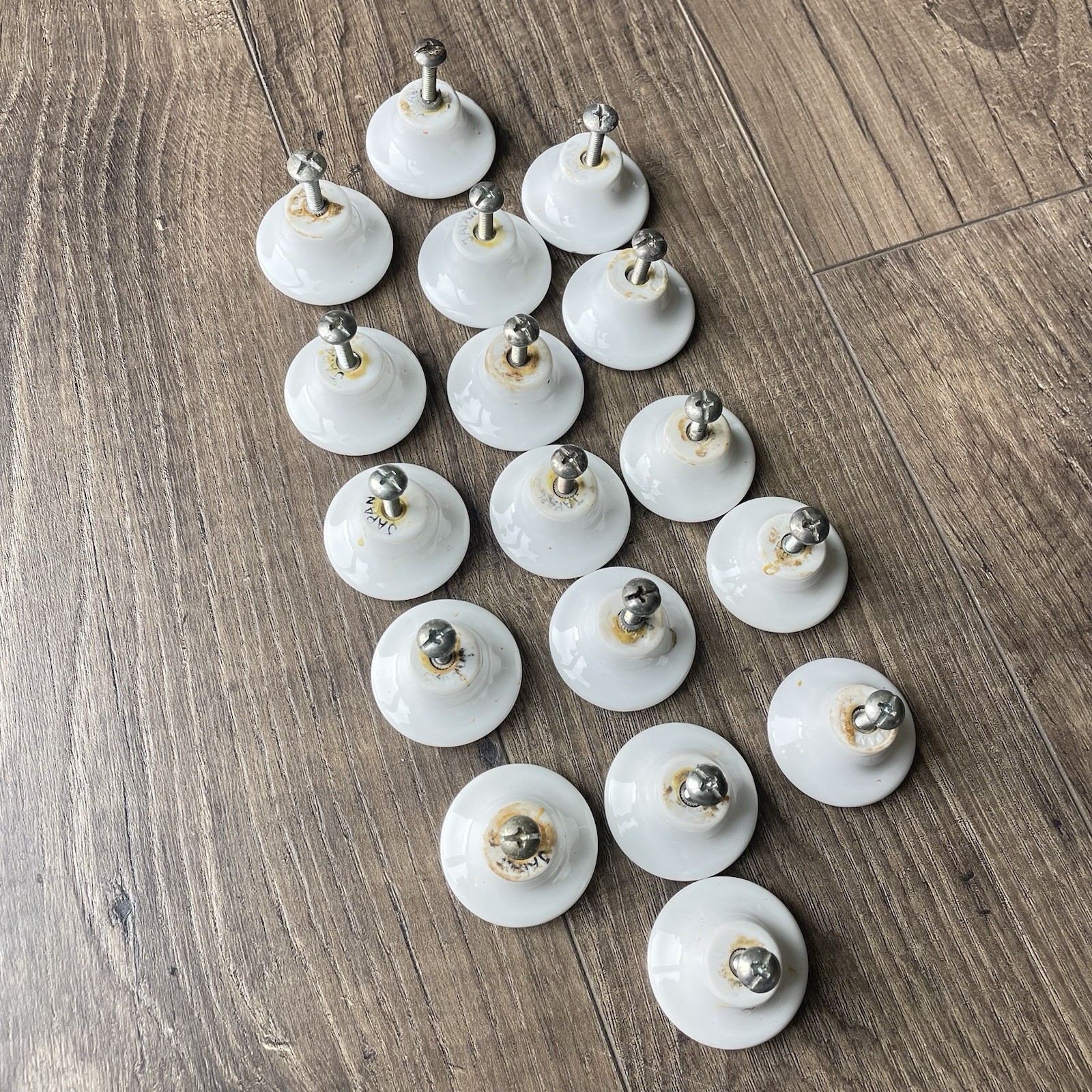 Vintage Lot of 17 Floral (3 Designs) Porcelain Cabinet Knobs Counterpoint Japan