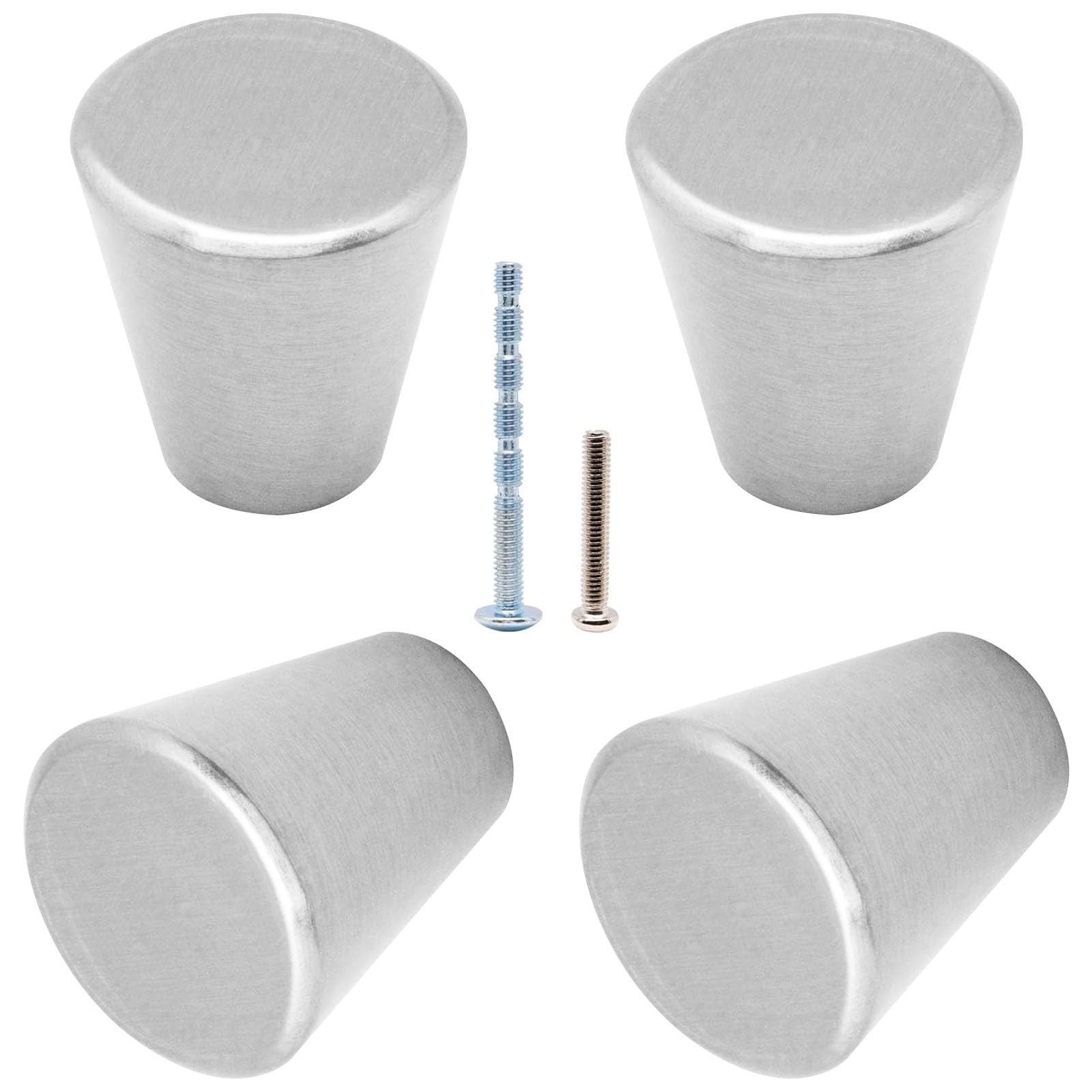 Brushed Nickel Cabinet Knobs, Dia. 3/4 inch Cone Dresser Knobs Small Drawer K…
