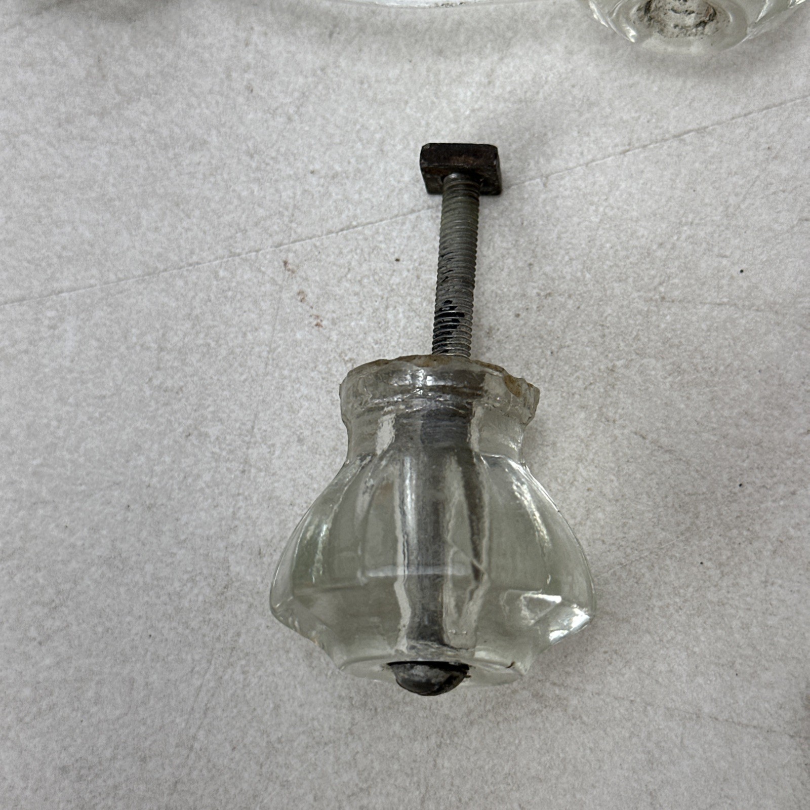 Lot of 9 Vintage Glass Drawer Pulls 8 Handles 1 Knob Different Styles As Is