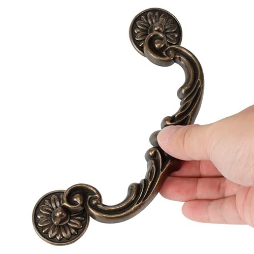 4Pcs Antique Bronze Drop Bail Pull Handles – 6″ Center, Heavy Duty Zinc Alloy, R