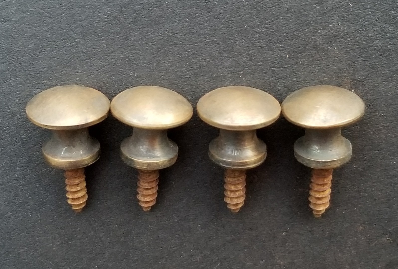 4 Solid Brass VERY SMALL Stacking Barrister Bookcase 7/16″ Knobs drawer Pulls #K