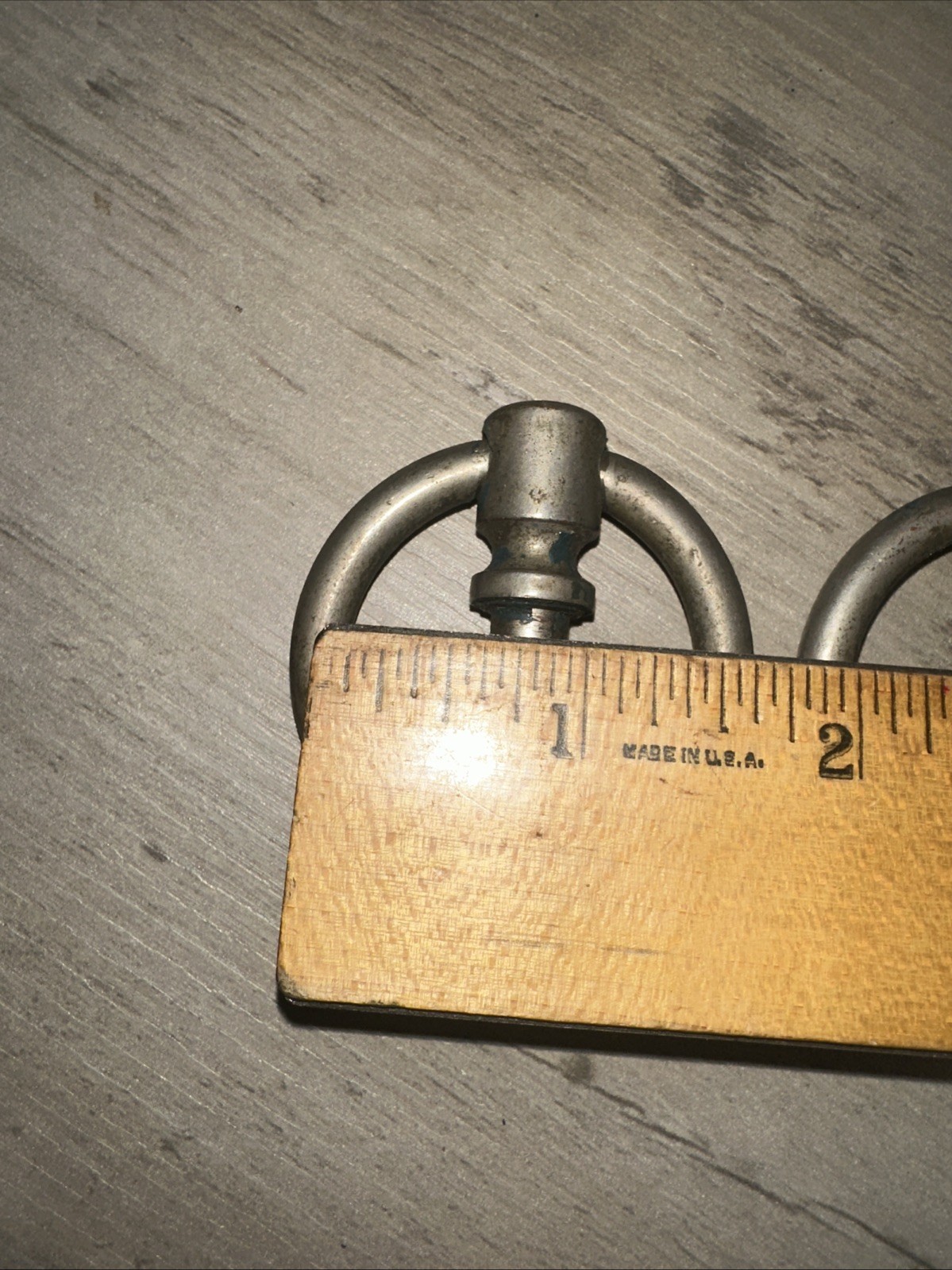 2 Round Drawer Pulls Nickel Brass Drop Handles Nice Patina!