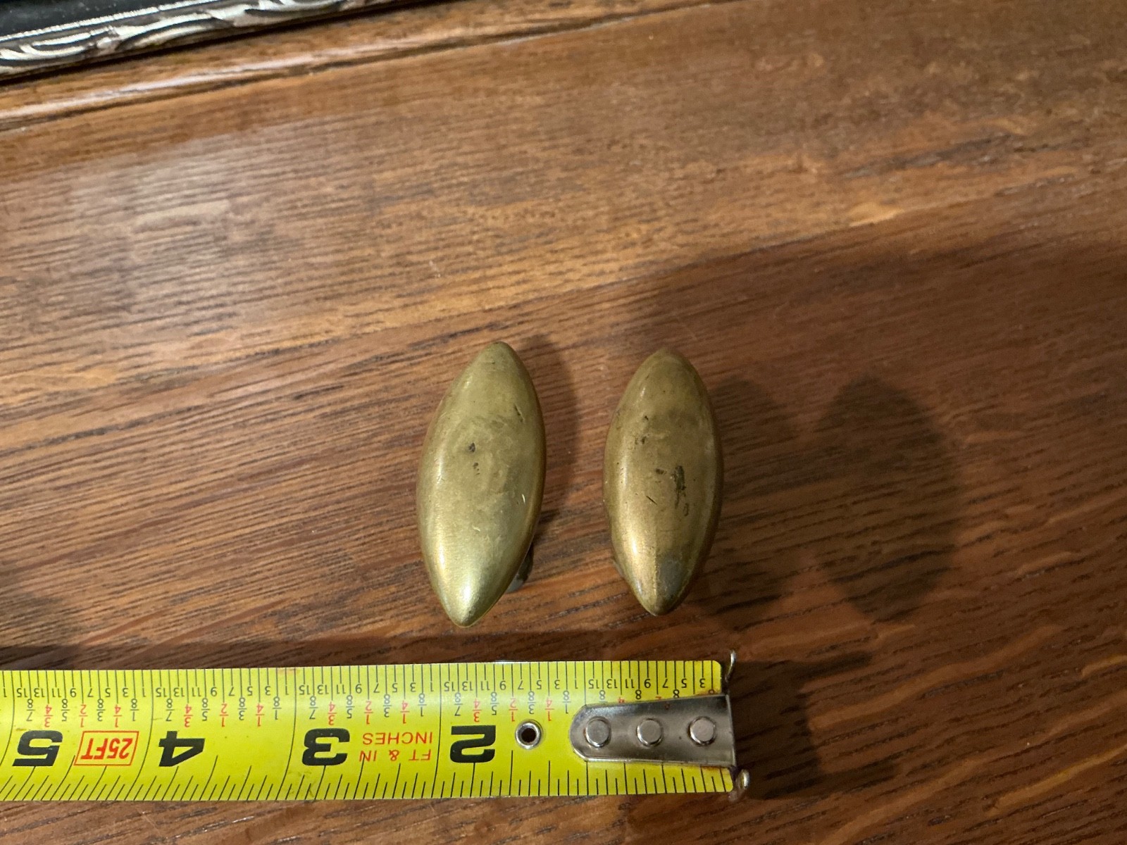 Pair Of Vintage Brass Cabinet Knobs From France, Heavy (CK-100)