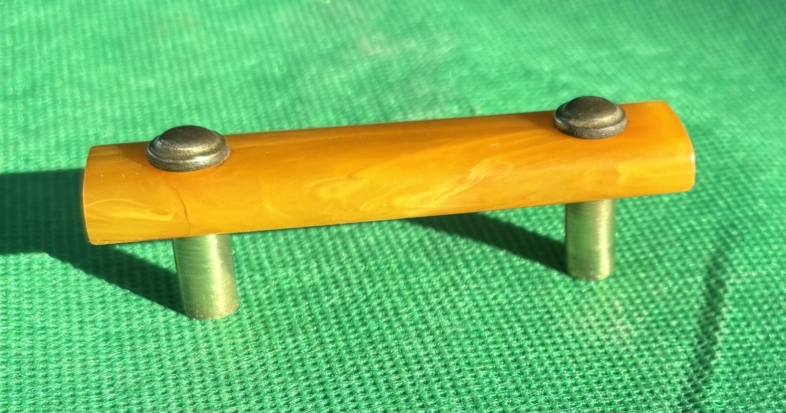 Art Deco Antique Hardware Tortoise Butterscotch Bakelite Drawer Pull 2”centers