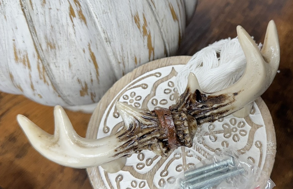 Set of 2 Western Rustic Deer Antlers Door Pull Furniture Hardware Bar Handles