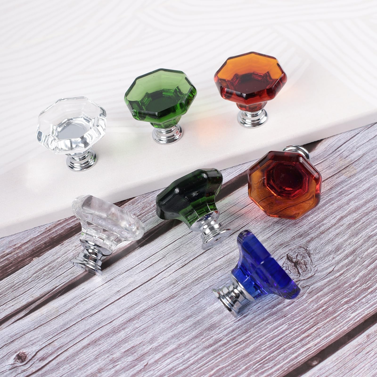 Dixiao 10 Pack Green Crystal Cabinet Knobs, Glass Dresser Knobs, Crystal Furn…