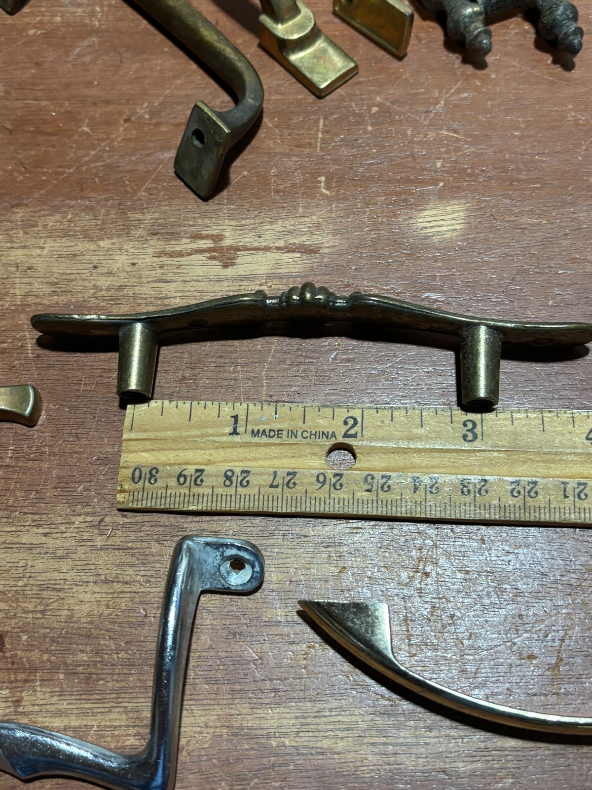 Vintage Lot of 12 Misc Variety Mixed Materials Door Handles Pulls Some Matching