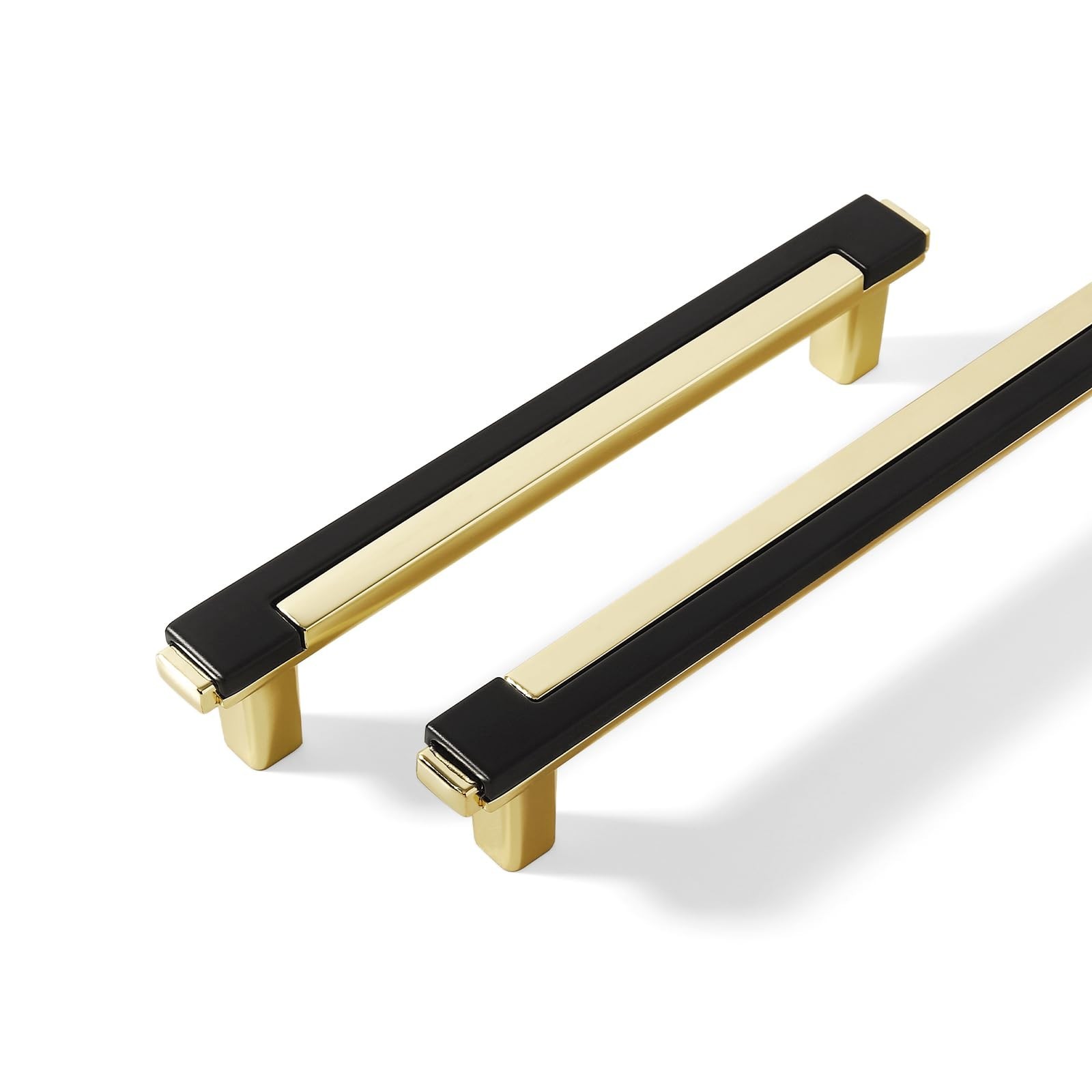 10 Pack Black Gold Cabinet Pulls & Handles, 5 Inch Hole Center | Polished acc…