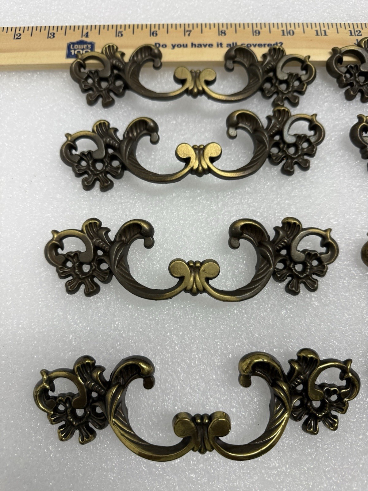 8 Victorian Vintage Antique Brass Drawer Cabinet Pull Keeler Brass Company 28