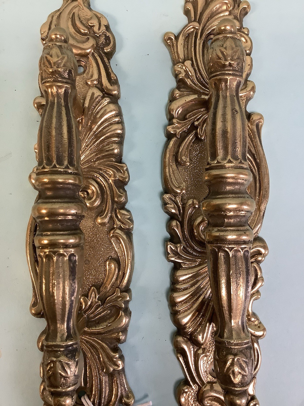 Pair Brass Door Pulls/Handle 9 3/8” L by 2 1/8”W