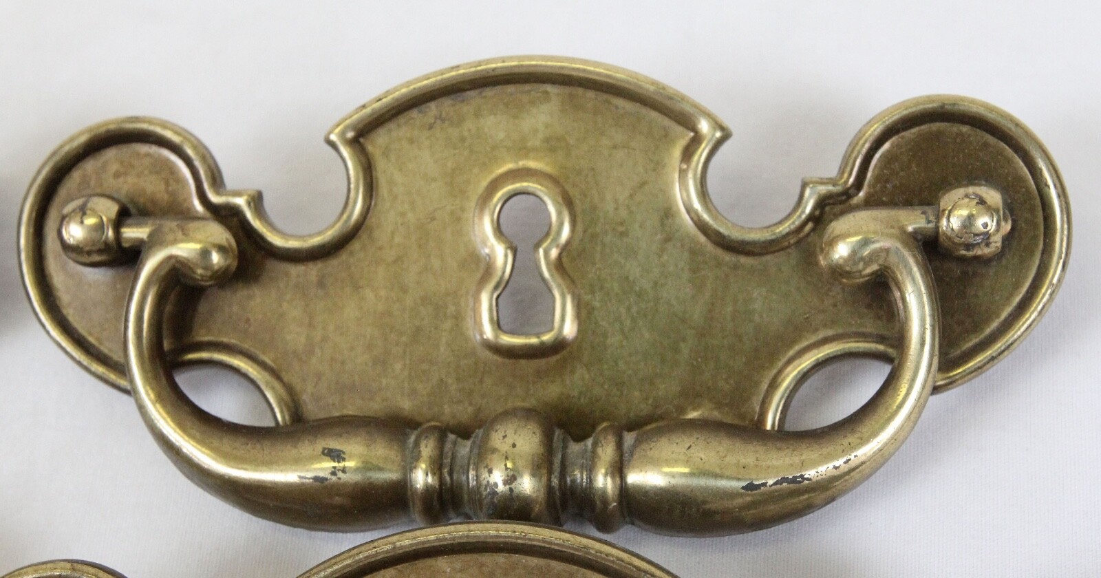 Lot Of 7 +1 Keeler Brass Co KBC Drawer Handles Pulls Chippendale Batwing Keyhole