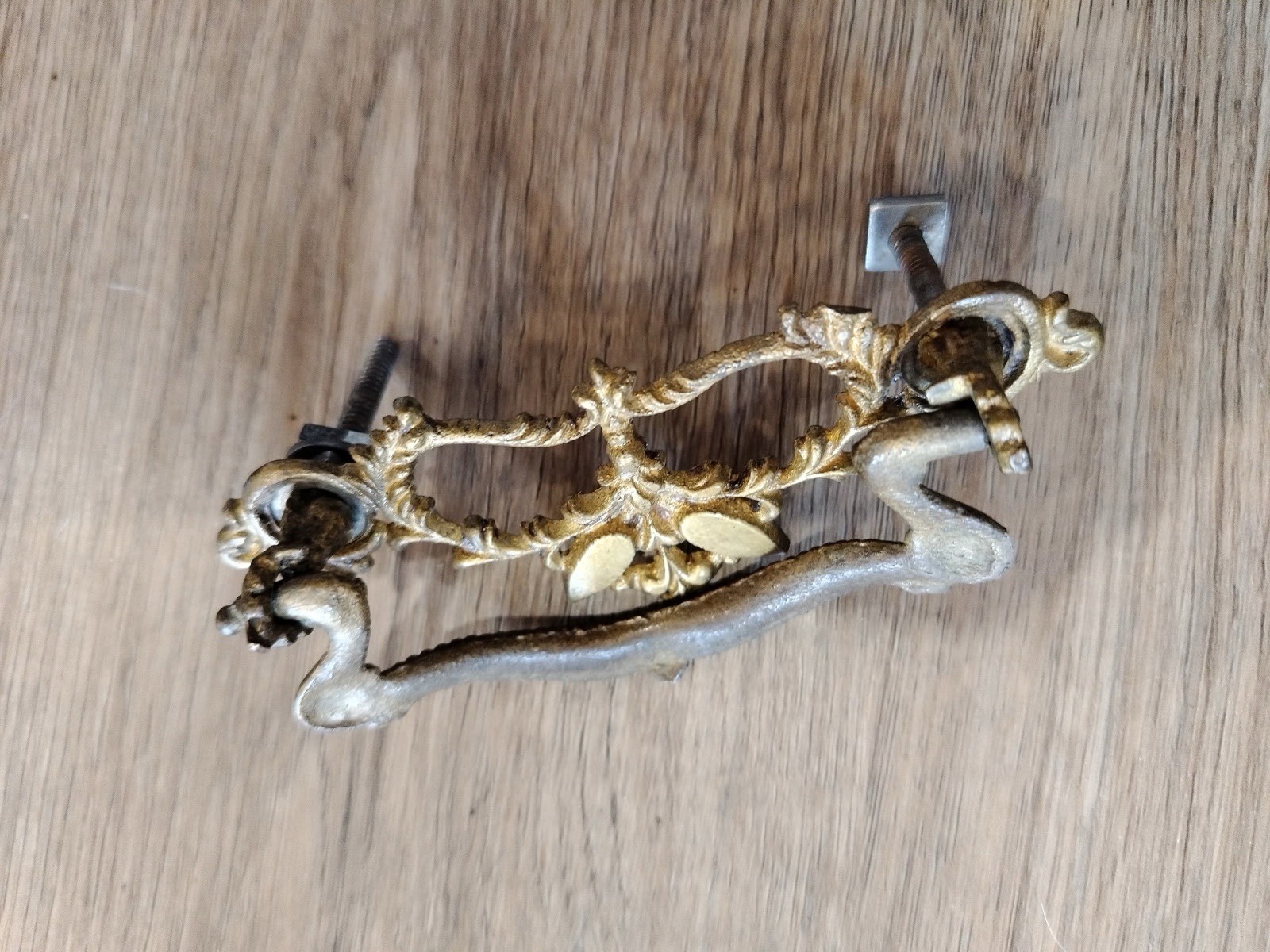 Antique Brass Ornate Drawer Pulls Bail Drop Handles Set Of 2 Victorian 3″ center