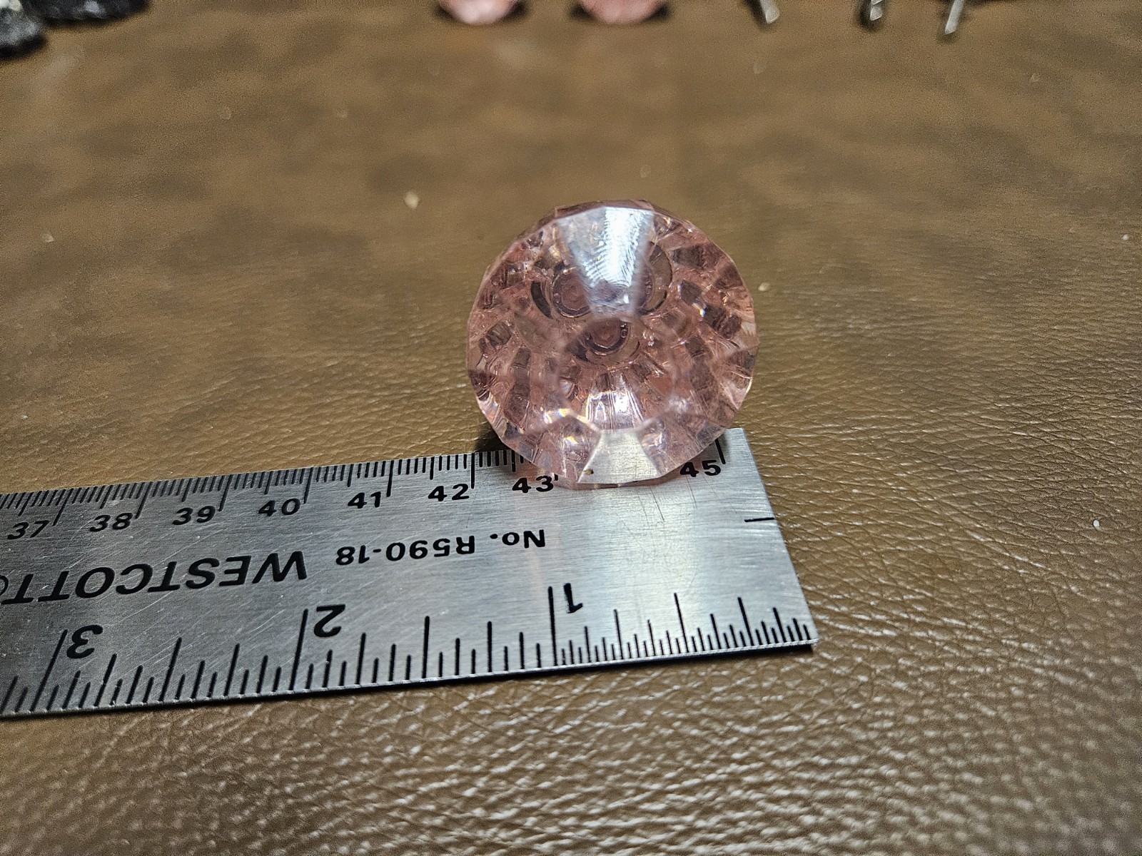 Lot Of 6 PINK ACRYLIC CABINET KNOBS W/SCREWS OR DRAWER PULLS Princess Pink