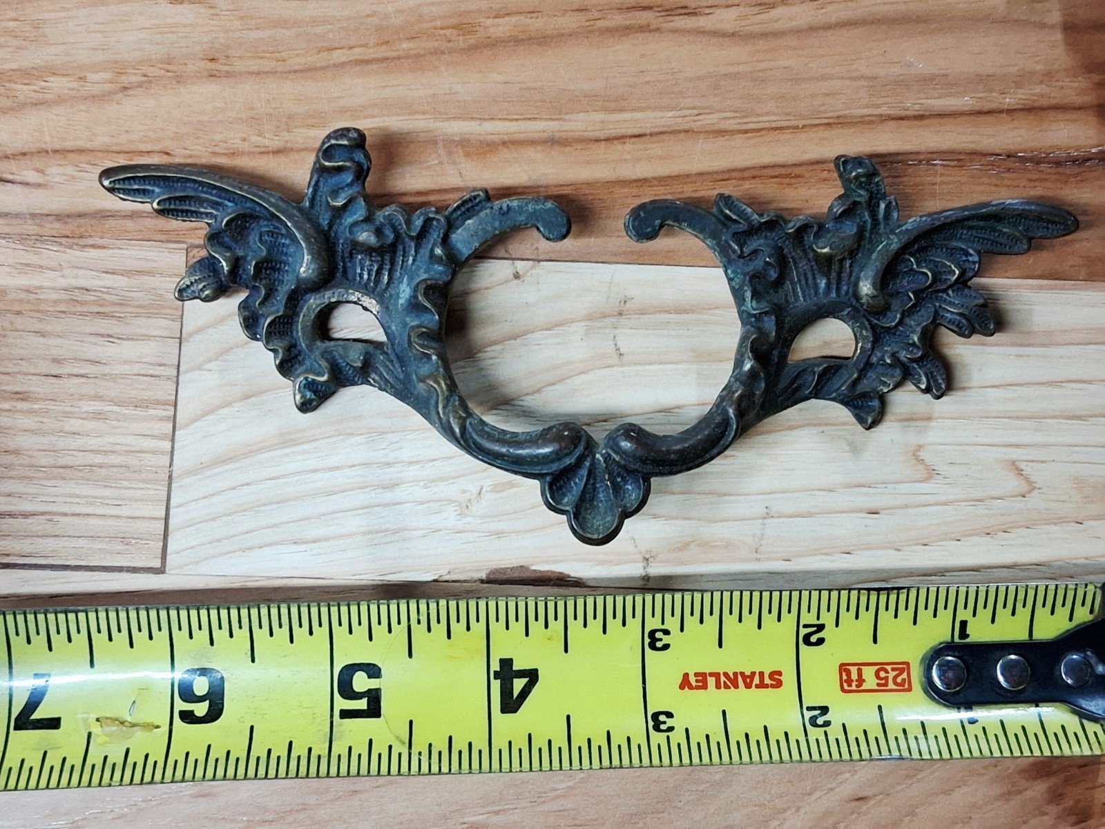 Lot Of 4 Vintage German Ornate Brass Drawer Pulls