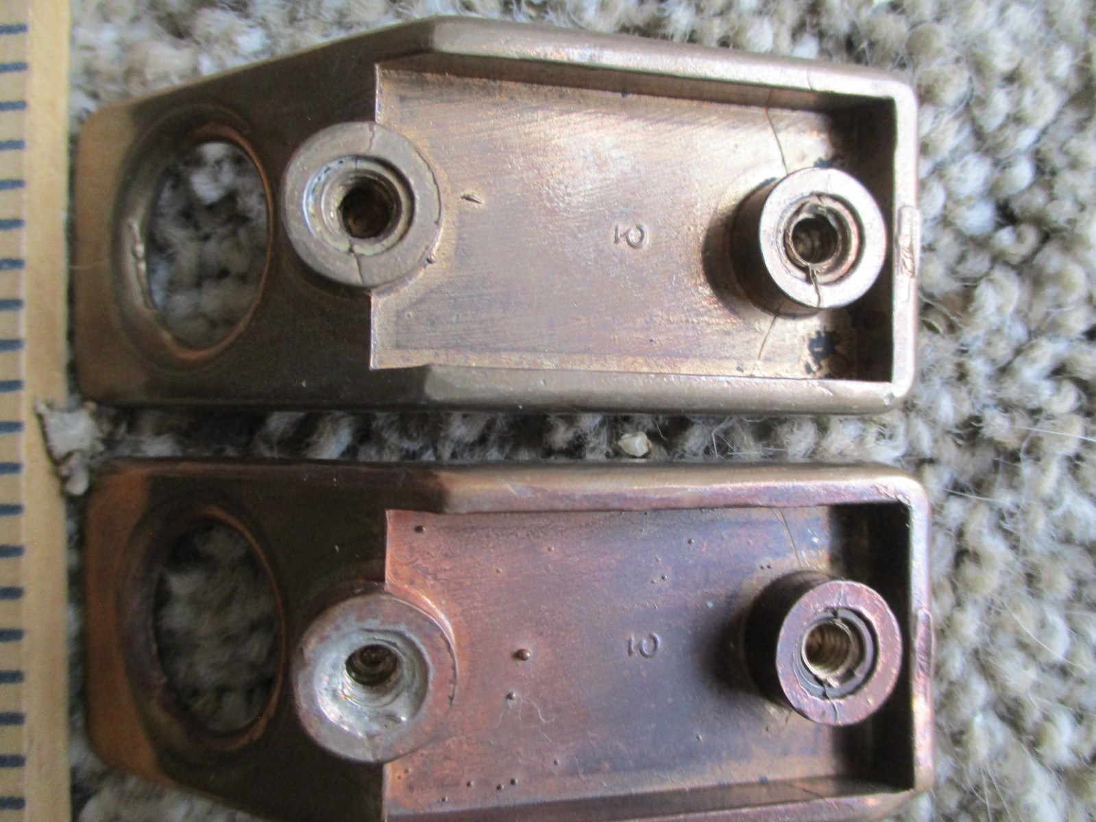 6 Vintage Brass Finger Hole pull kitchen Cabinet Door , Cabinet Drawer pulls
