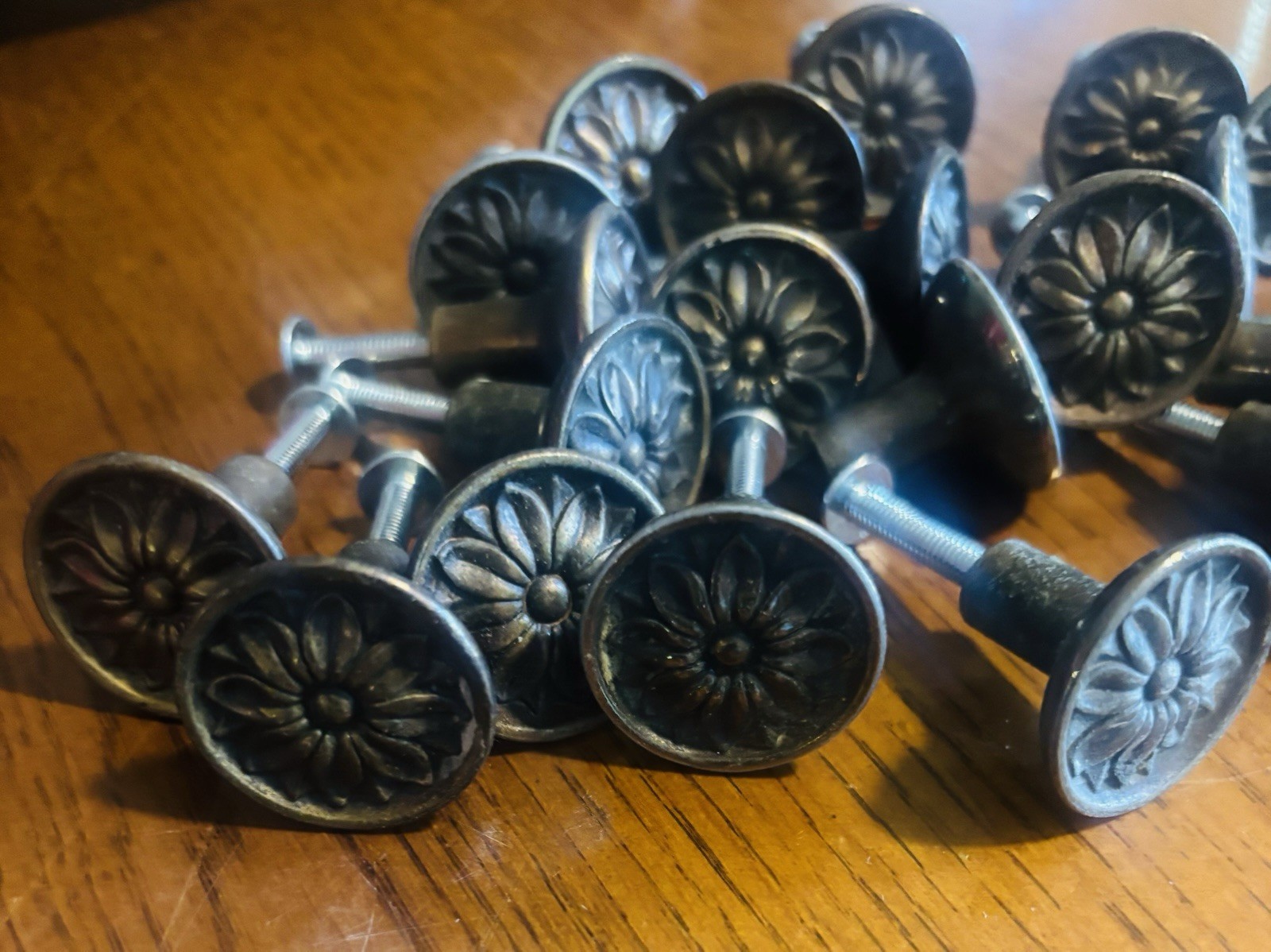Vintage Brass Sunflower Drawer Pulls (21)