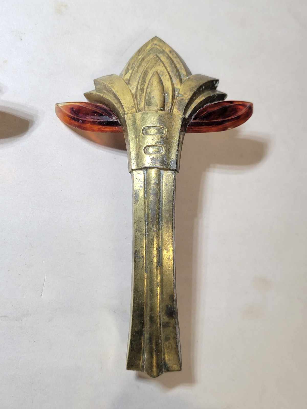 4 Art Deco Drawer Handle Streamline Theater-Style Vertical Pull Vintage Hardware