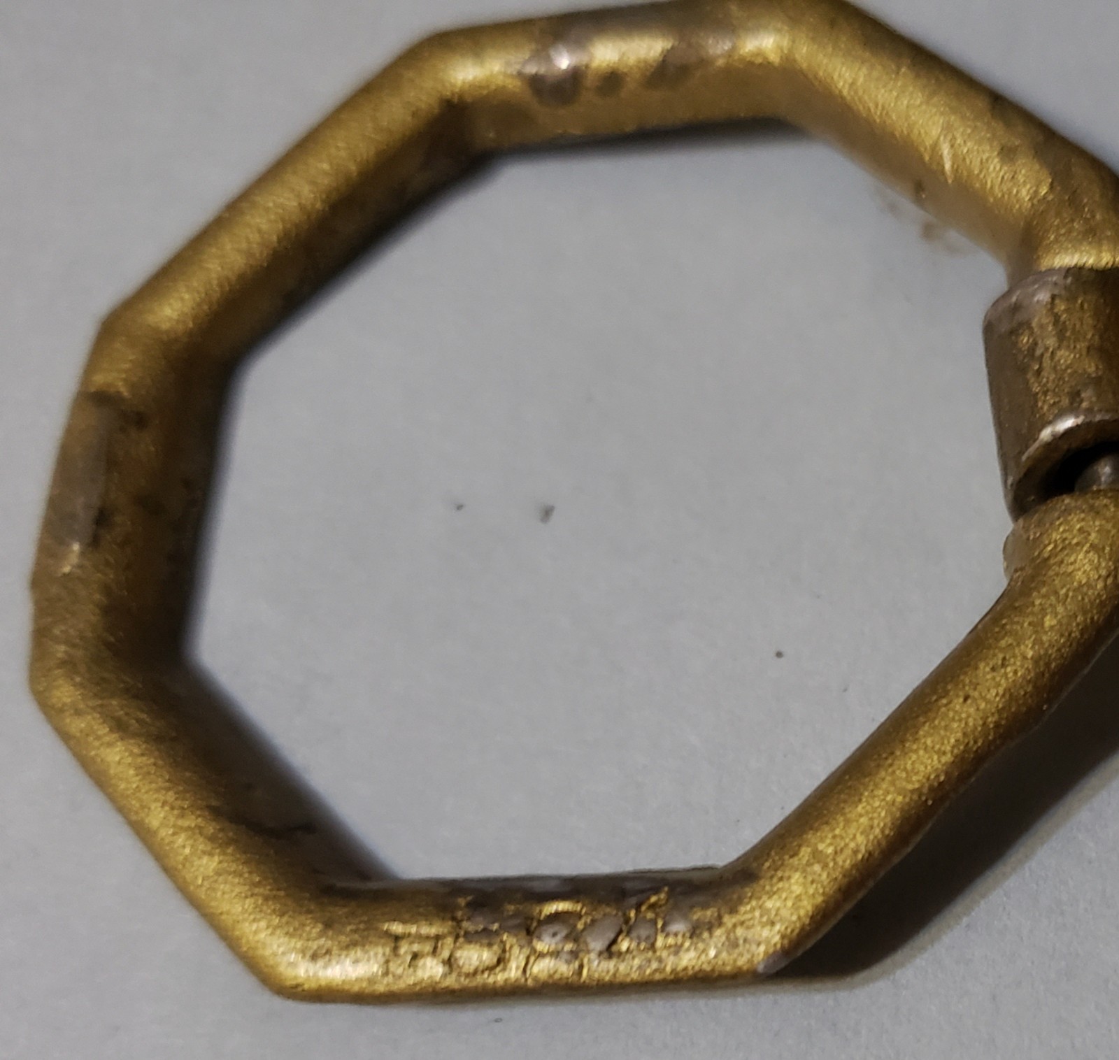 4 Keeler Brass Co Cast Brass Octagonal Ring Pulls F884 Mid-Century 1.75″ x 1.75″