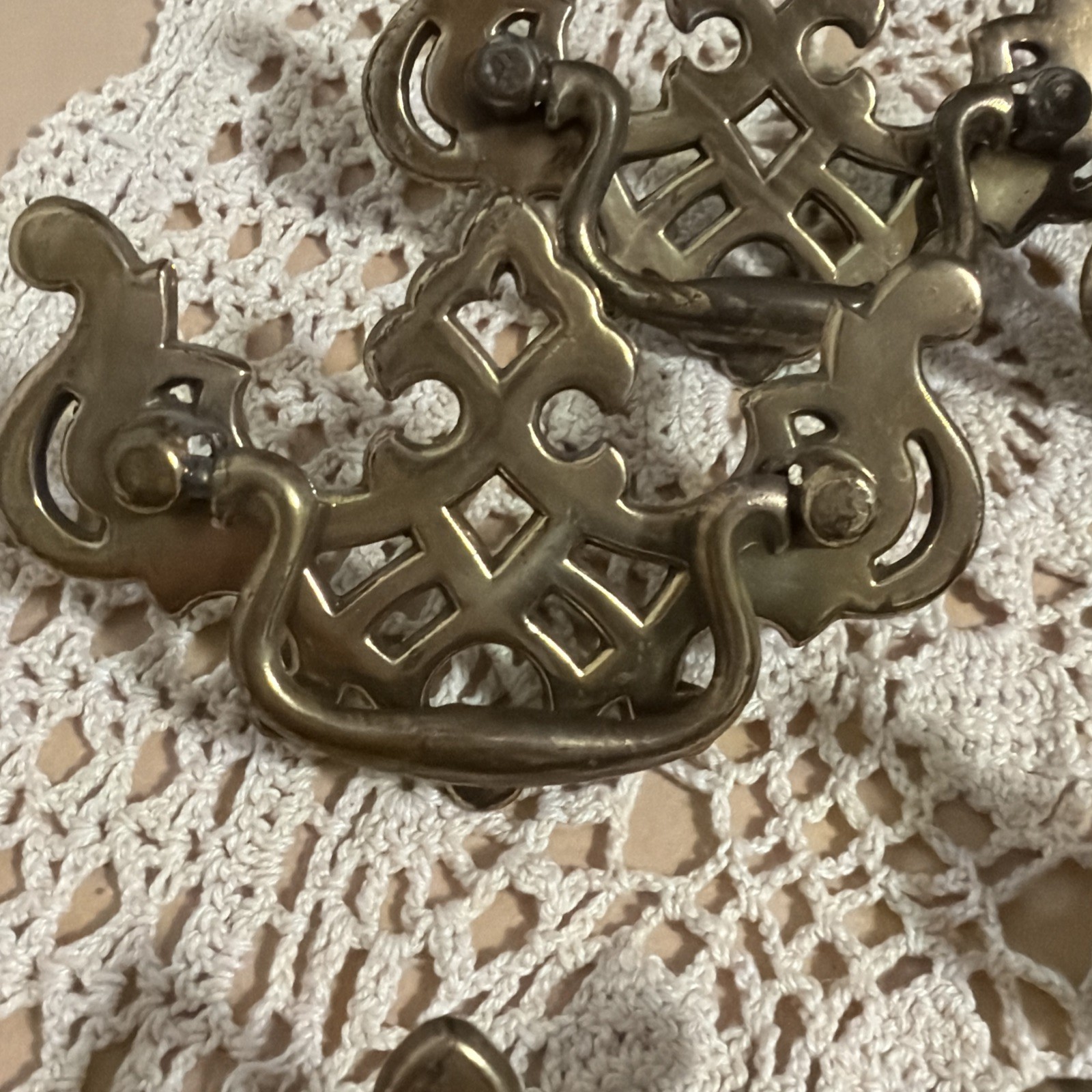 1985 Vintage Brass Batwing Chippendale Drawer Handles Pulls 12 available or all