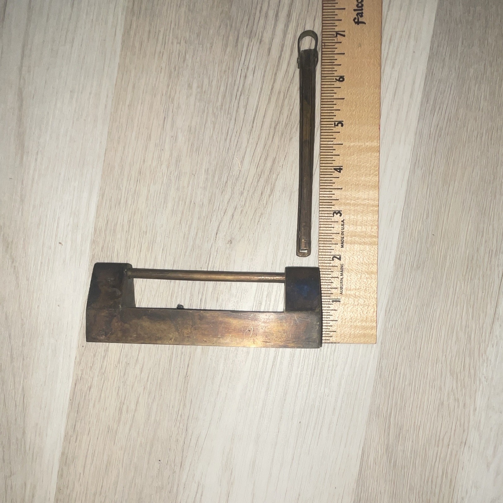 5” Vintage Bronze tone Chinese padlock with key