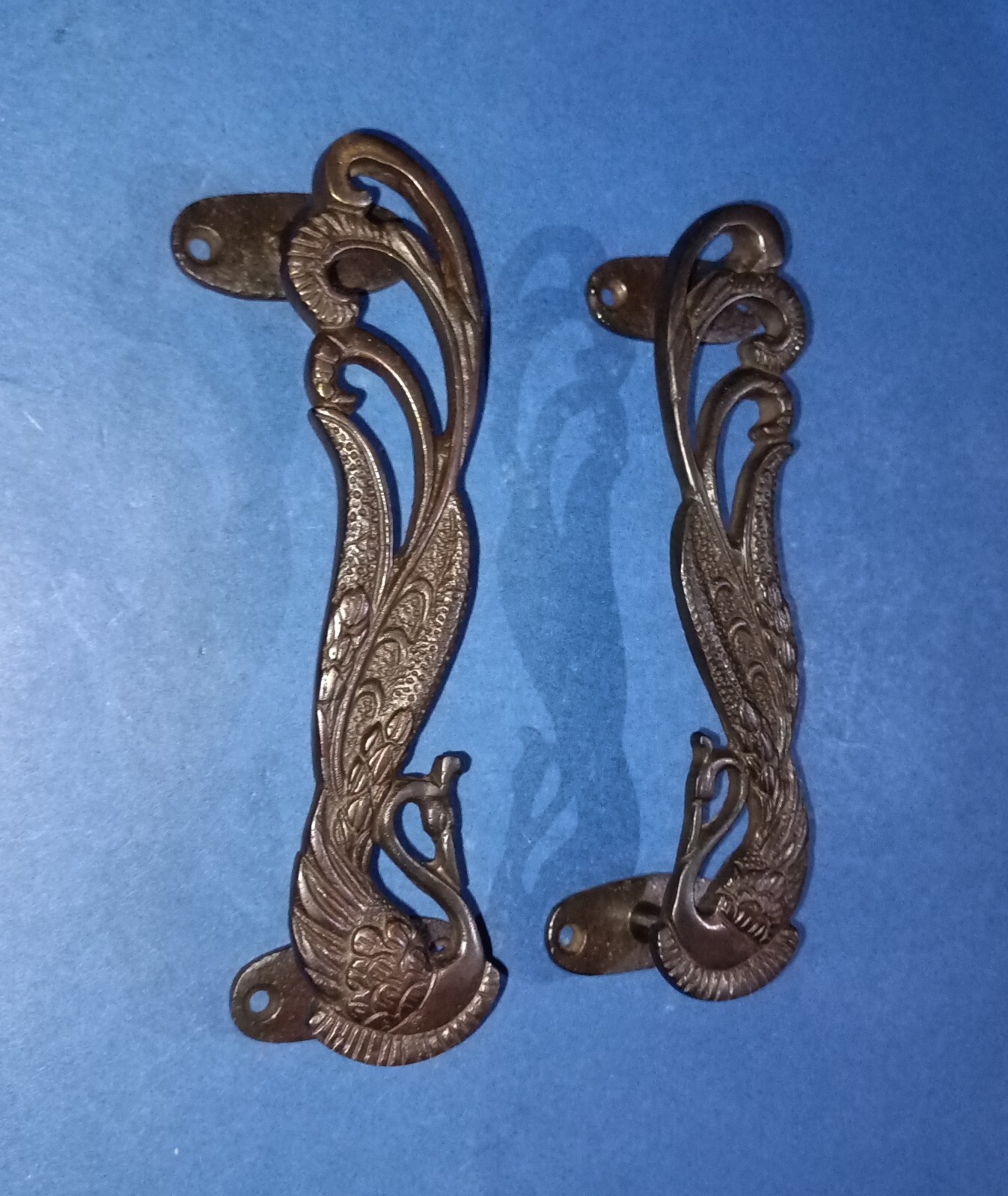 Peacock Design Cupboard Puller Brass Pheasants Bird Theme Door Handle Set AJ103