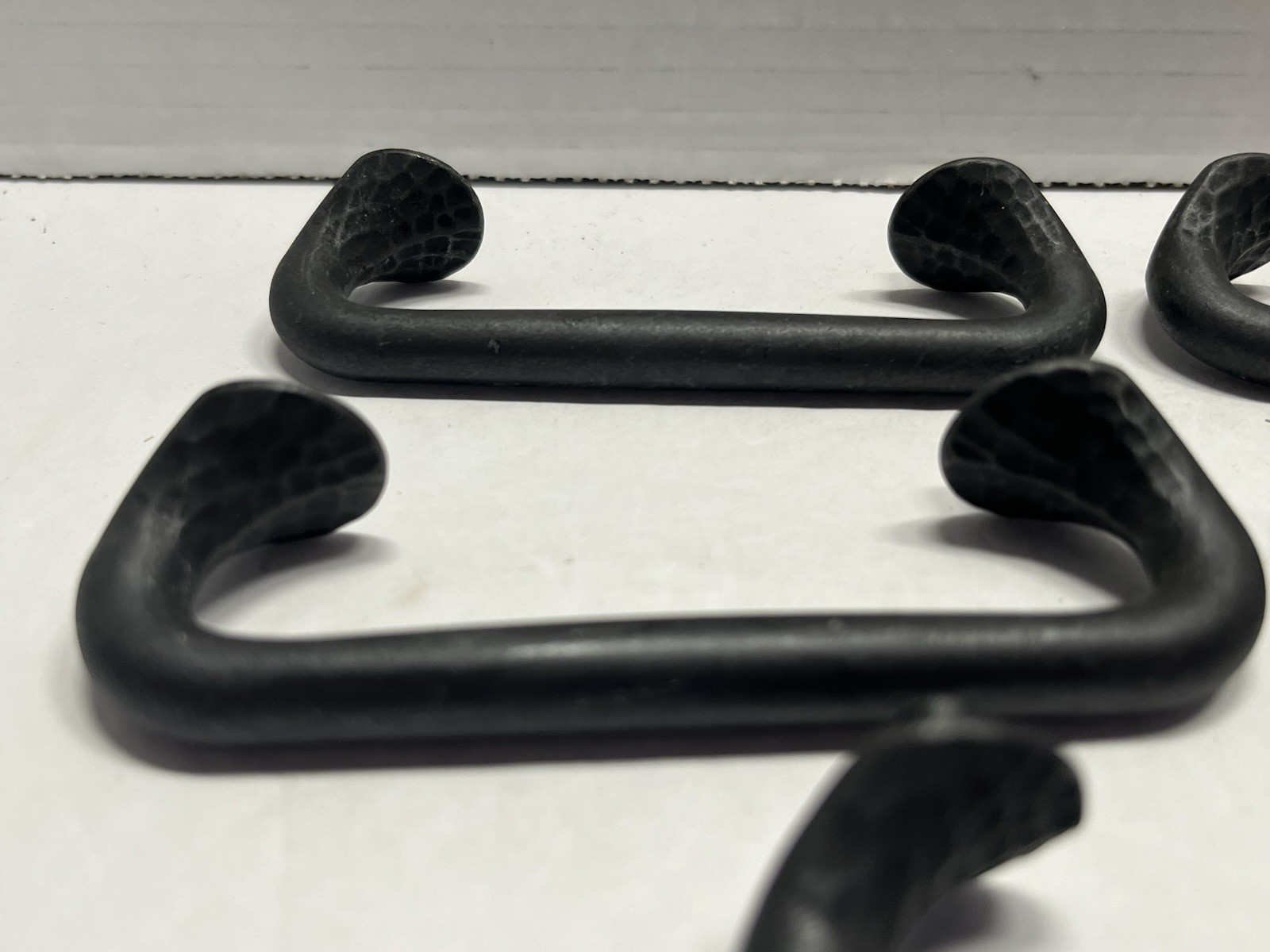 Vintage Lot (5) NOS KNC Heavy Black Fixed Drawer/Cabinet Pulls