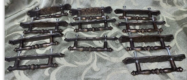 Amerock Carriage House Drawer Pull & Backplate W screws 176A-1 BRASS (11) 1971