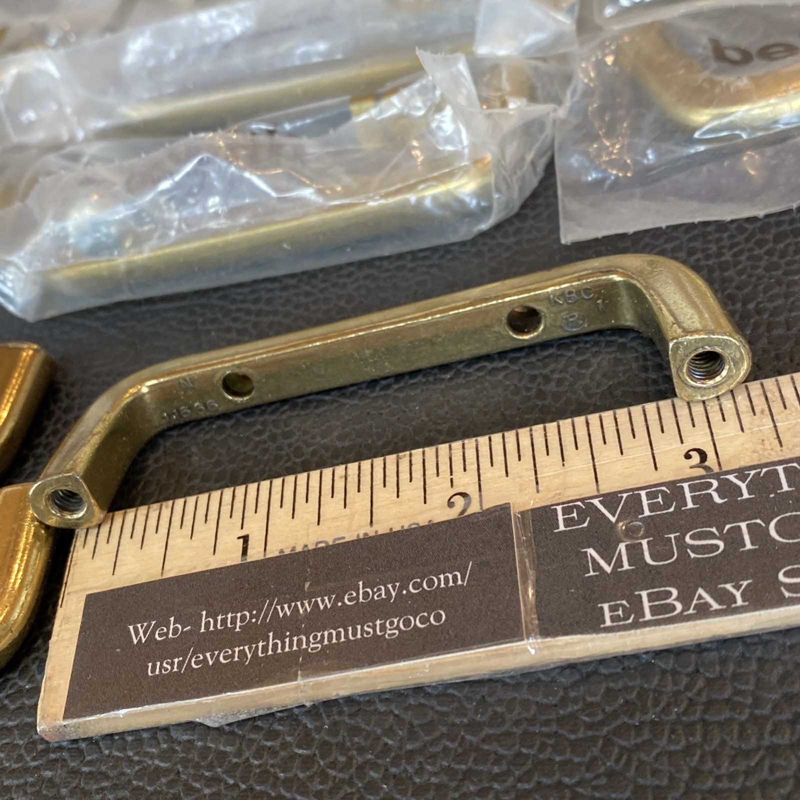Lot 13 KBC Keeler Brass Co Vtg Drawer Pull Filing Cabinet Fixed Handle MCM Solid