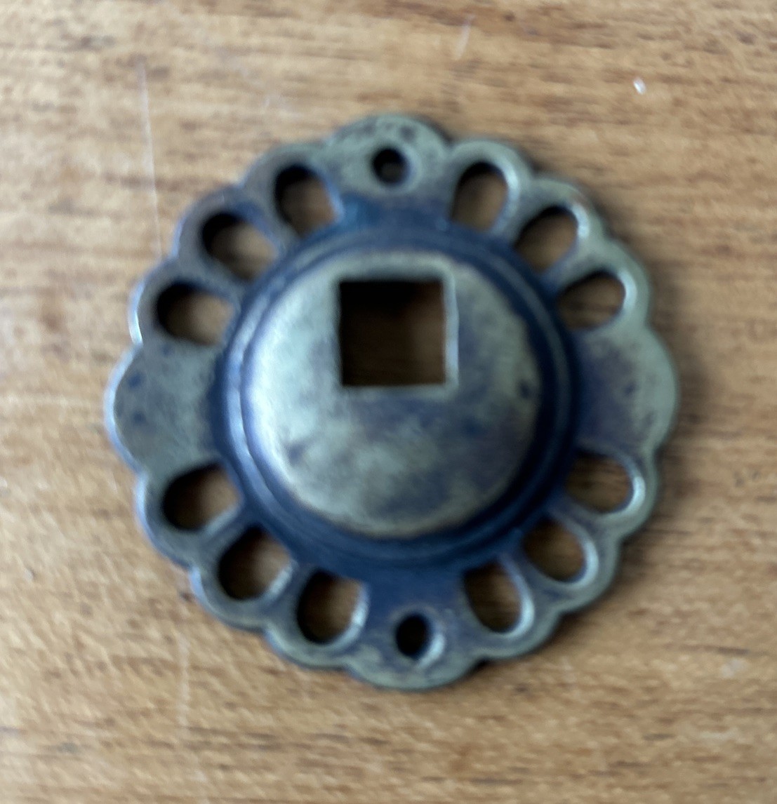 Vintage Brass Drop Pull With 1 “ Back Plate